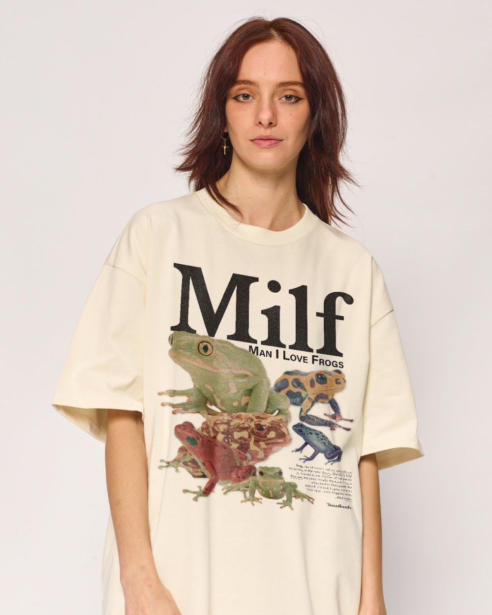 Man I Love Frogs Oversized Graphic Tee Unisex 90s Boxy Fit 100% Combed Cotton