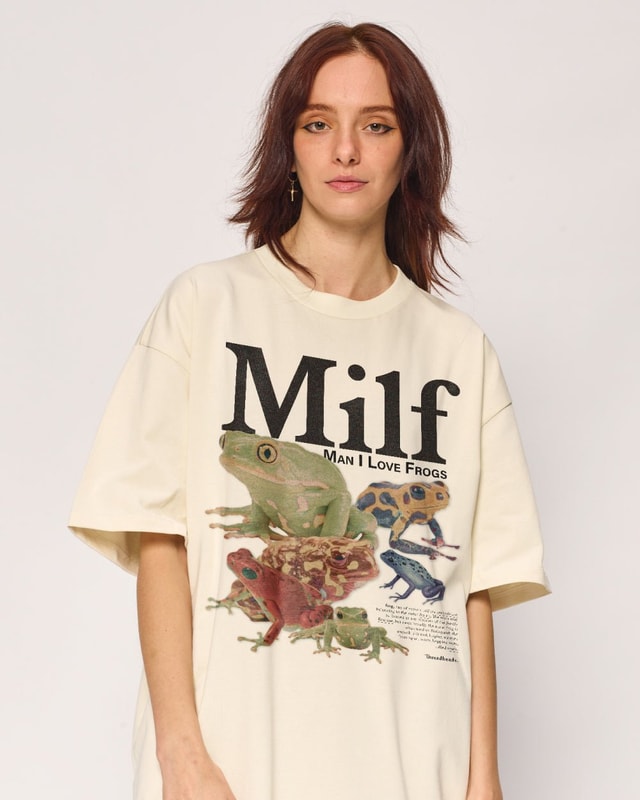 Man I Love Frogs Oversized Graphic Tee Unisex 90s Boxy Fit 100% Combed Cotton
