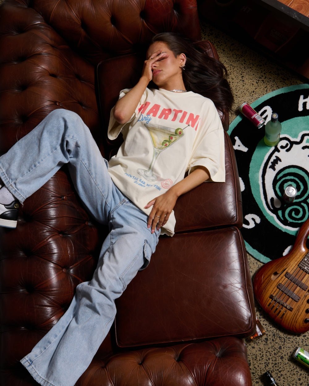 Dirty Martini Oversized Graphic Tee - Unisex 100% Combed Cotton T-Shirt