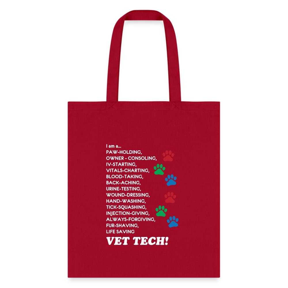 Vet Tech Tote Bag - I Am A Vet Tech Shoulder Bag for Veterinary Students and Vets