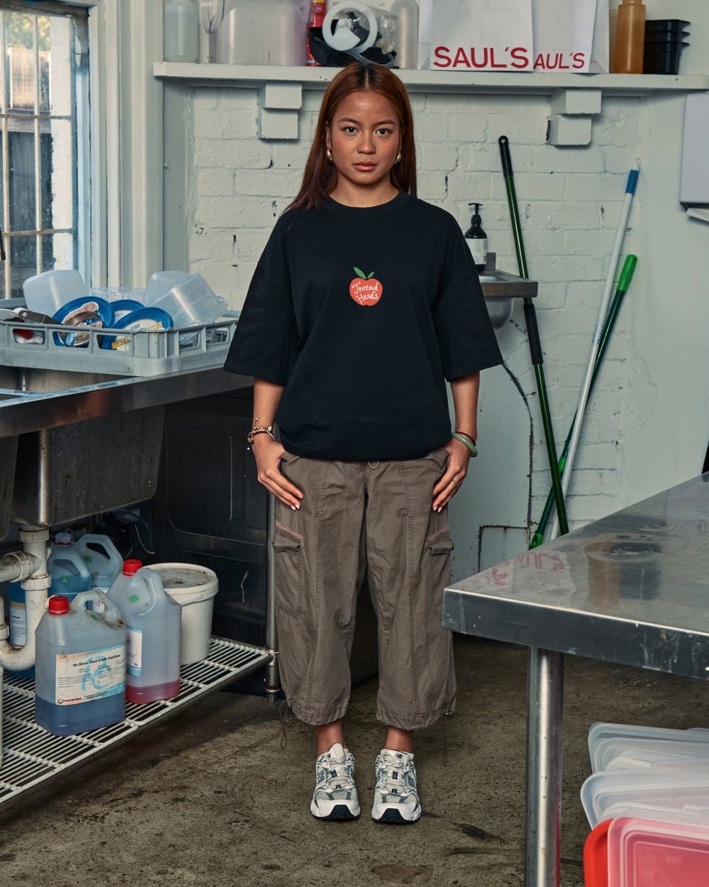 Fresh Fruits Oversized Graphic Tee - Unisex 90s Boxy Fit 100% Combed Cotton
