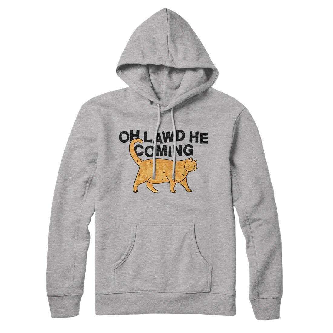 Oh Lawd He Coming Unisex Pullover Hoodie - Cotton Polyester Loose Fit