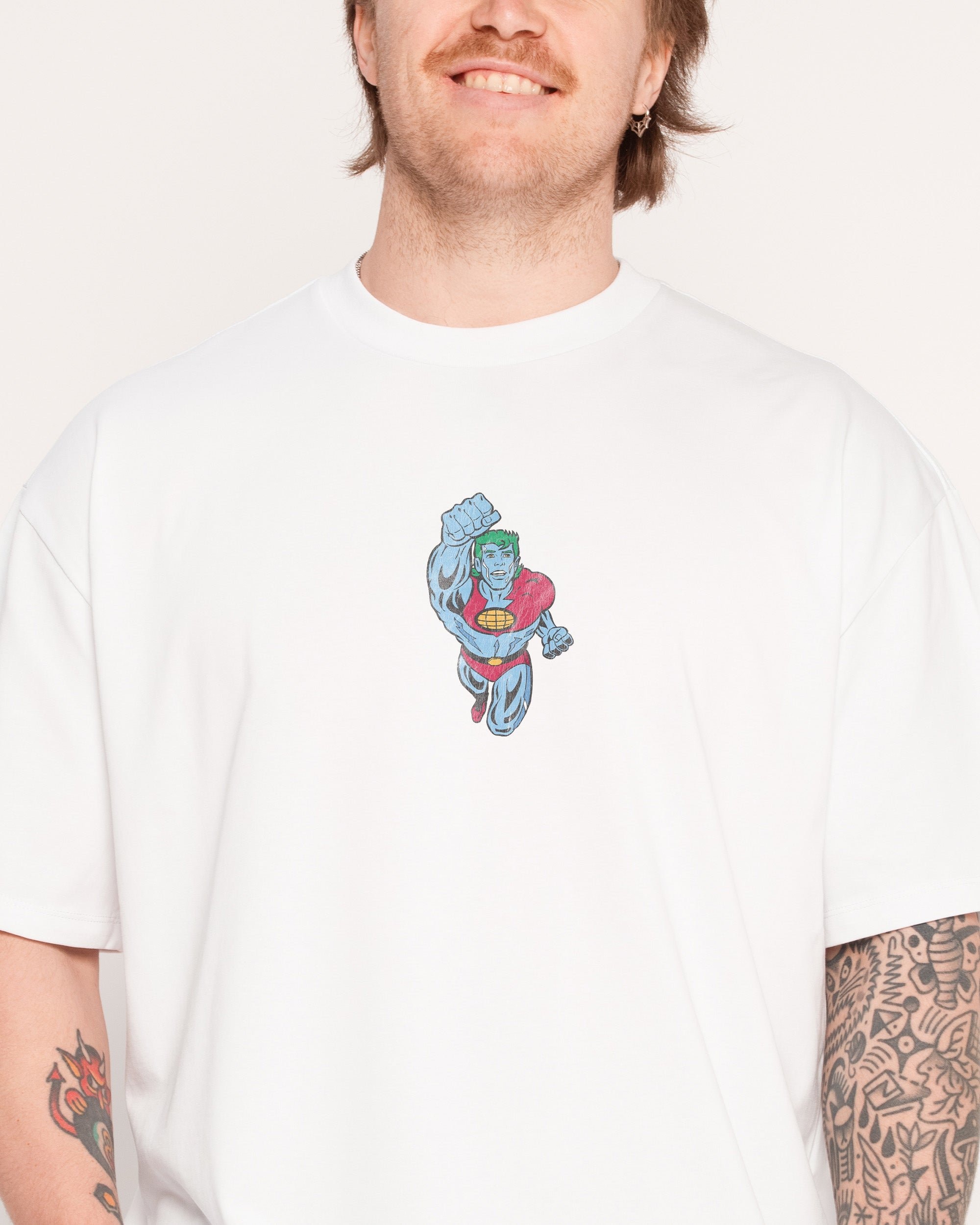 Captain Planet The Power Is Yours Oversized Graphic T-Shirt Unisex 100% Combed Cotton