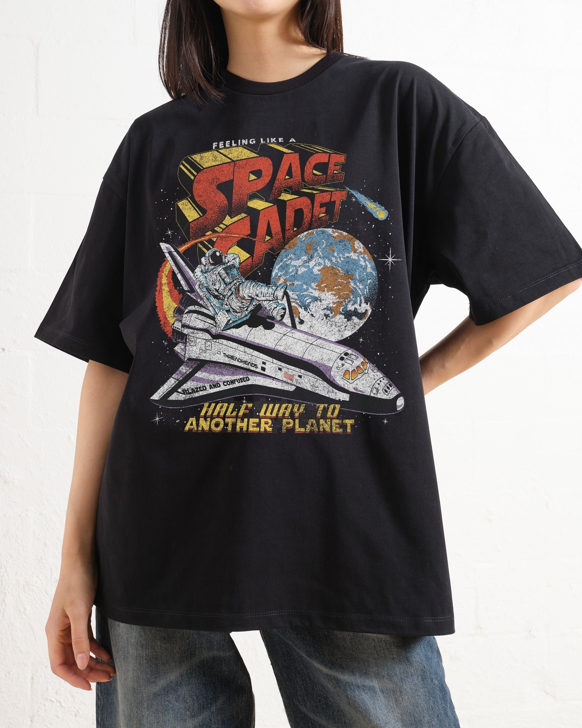 Space Cadet Oversized Unisex Tee - Threadheads 90s Graphic Heavyweight Cotton T-Shirt
