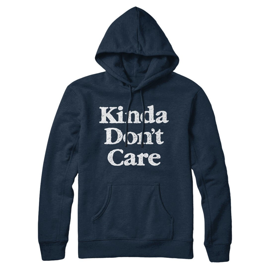 Kinda Don't Care Unisex Pullover Hoodie - Cotton Polyester Blend, Loose Fit