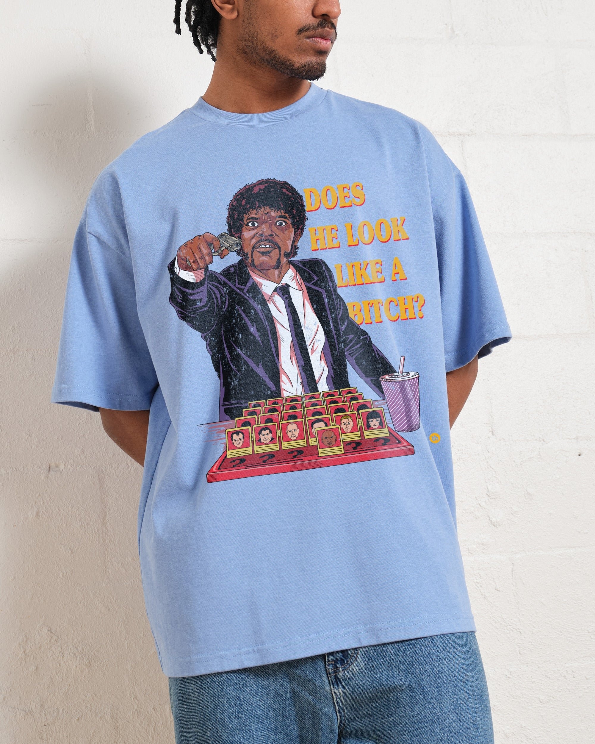 Does He Look Like a Bitch Oversized Graphic Tee - Unisex 100% Combed Cotton Heavyweight 275gsm