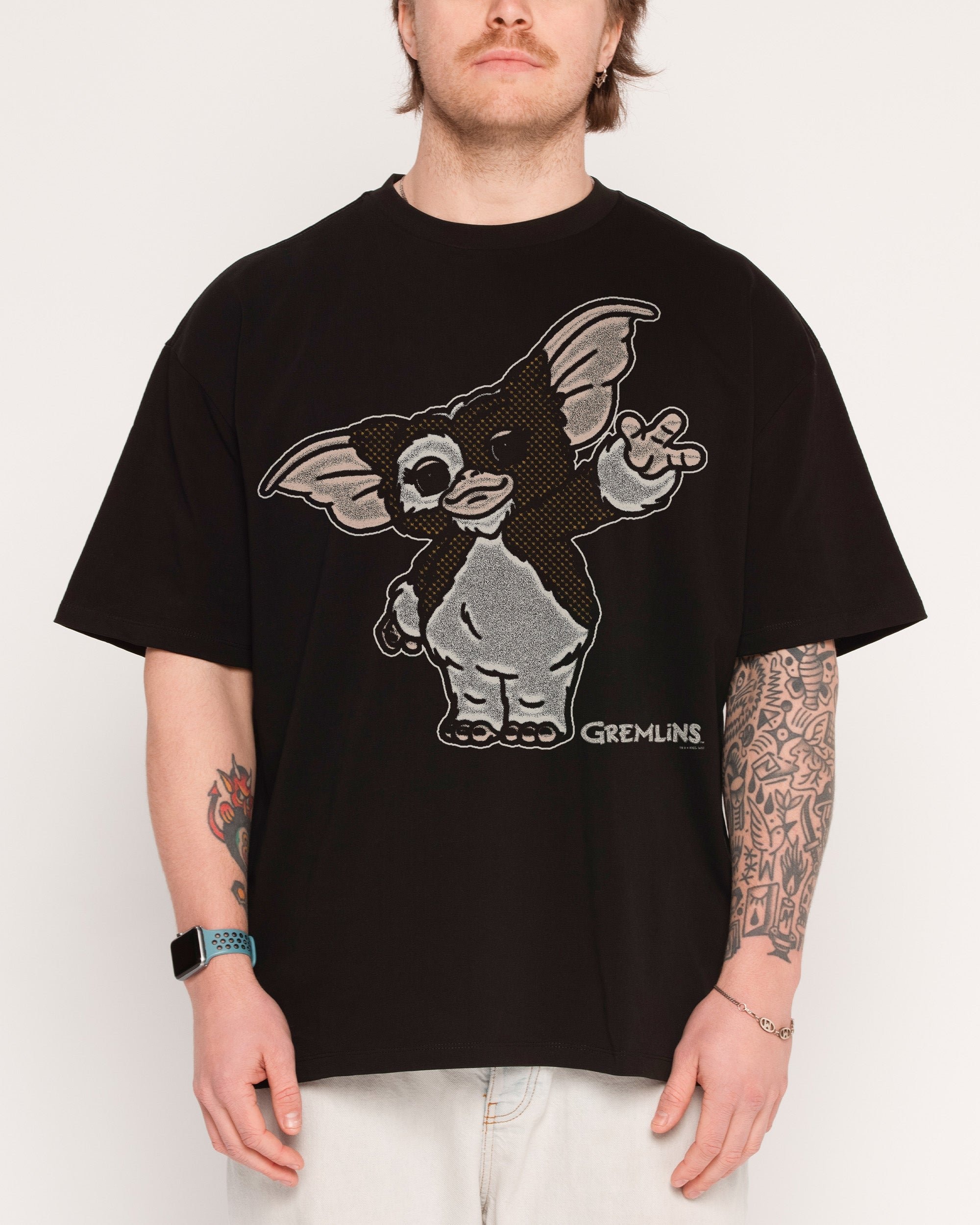 Gizmo Wave Oversized Graphic Tee - Gremlins Collab Unisex 100% Combed Cotton