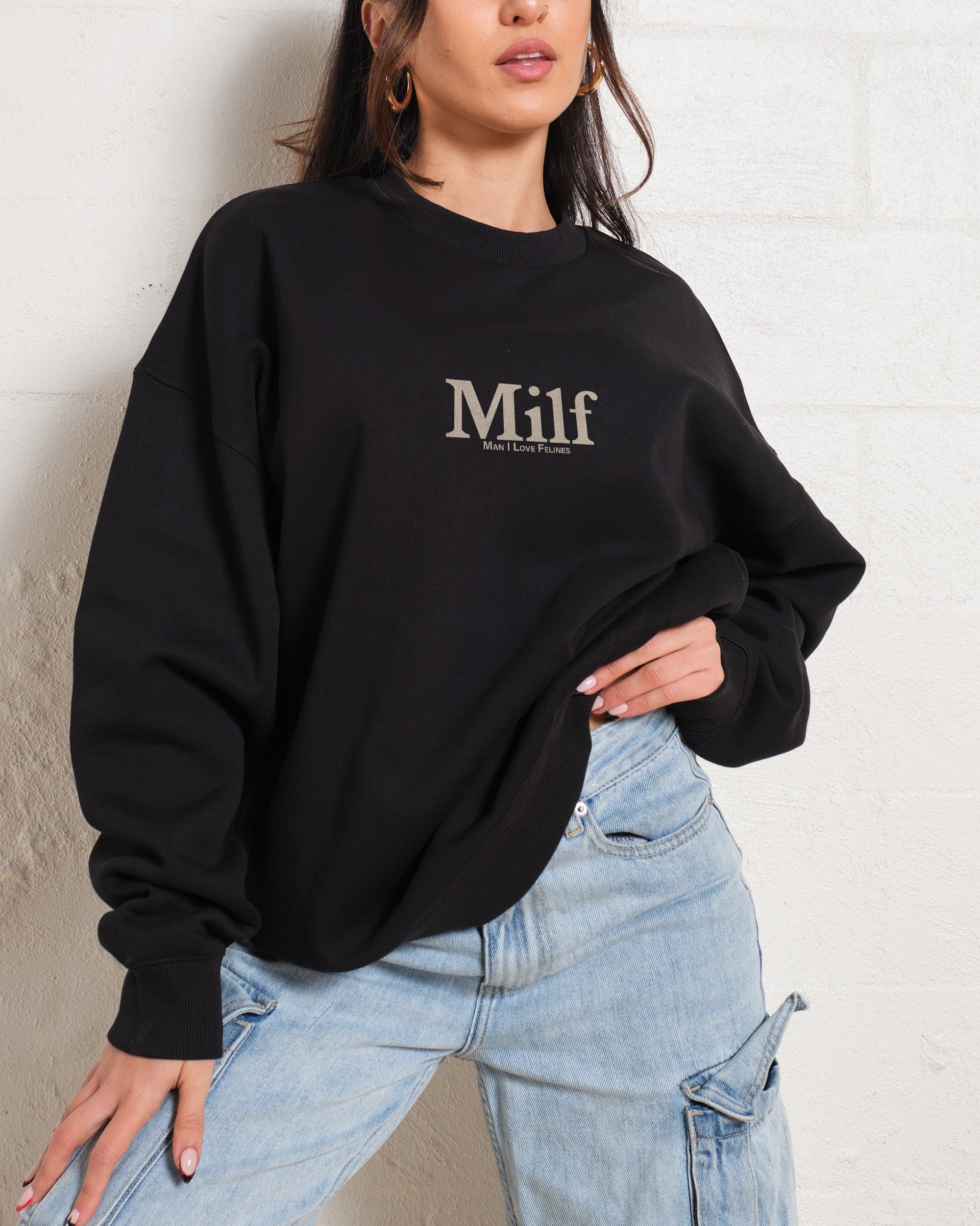 Man I Love Felines Front and Back Unisex Sweatshirt - Premium Cotton-Poly Blend