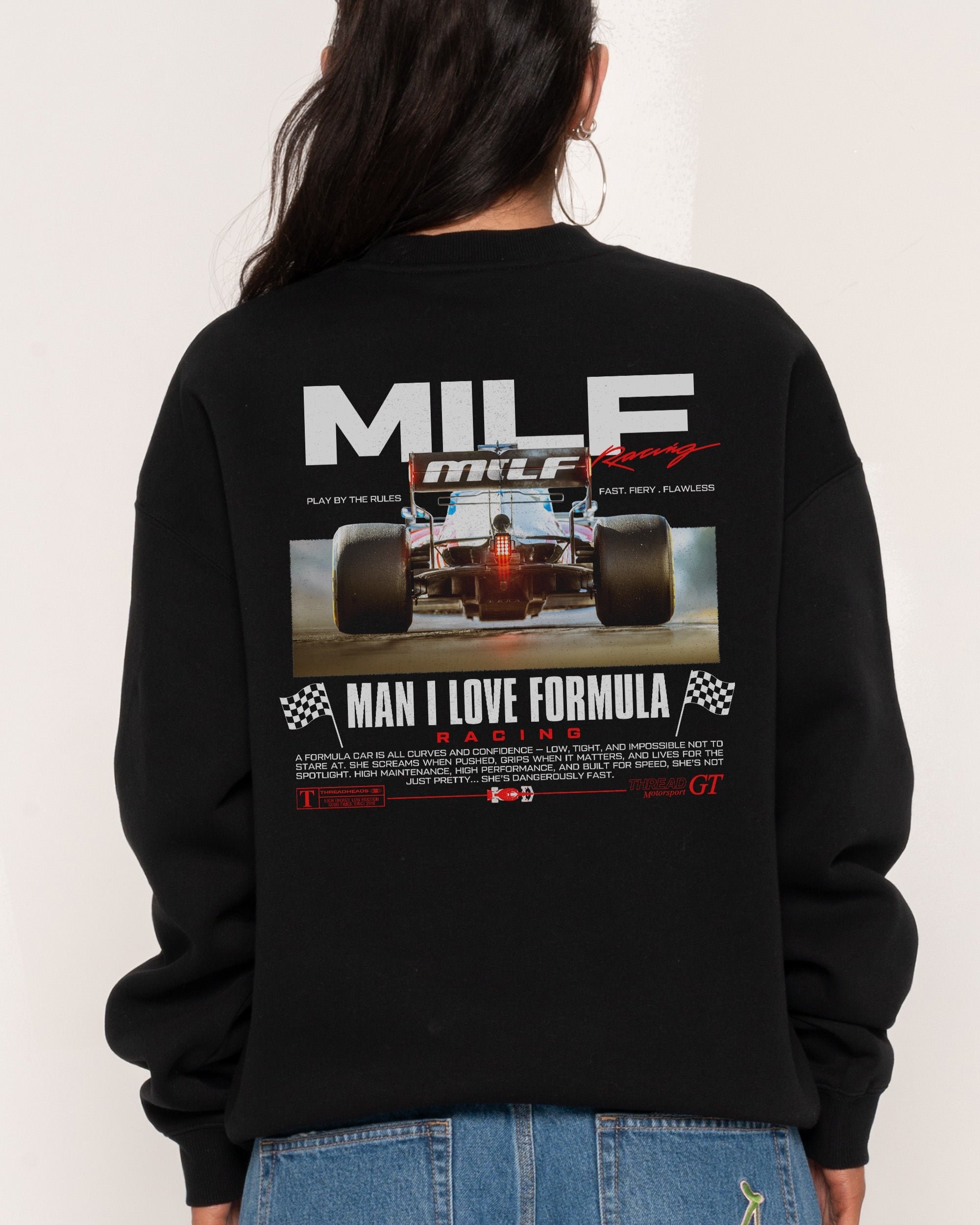 MILF Racing Unisex Sweatshirt - Premium 340gsm Cotton-Polyester Graphic Print