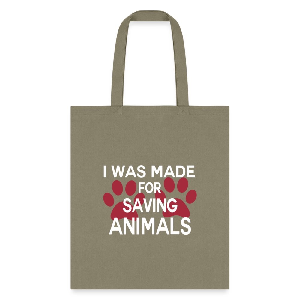 Veterinary I Was Made for Saving Animals Cotton Tote Bag - Durable Canvas 15x16