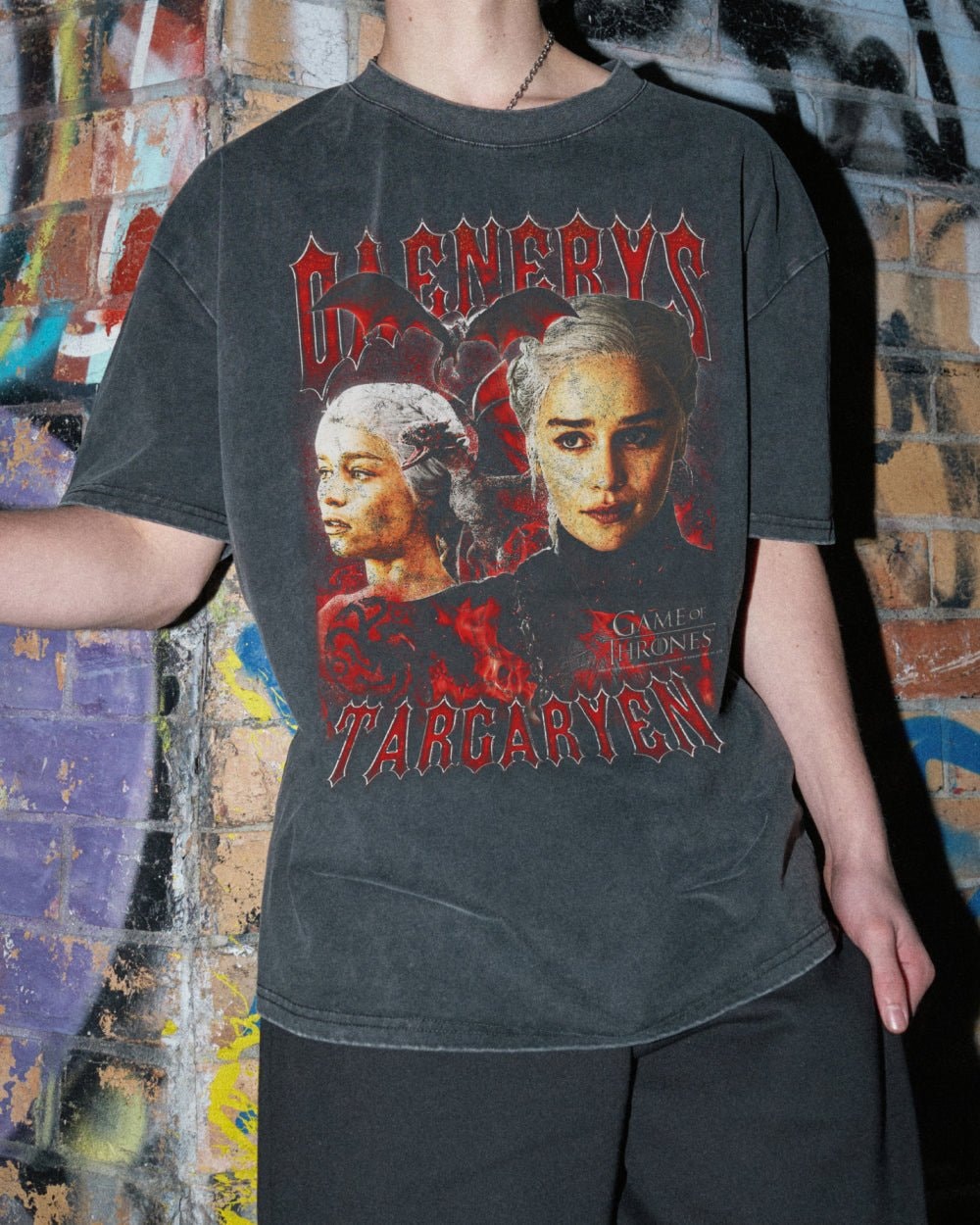 Vintage Daenerys Targaryen Oversized Graphic Tee Unisex Game of Thrones 90s Boxy Fit