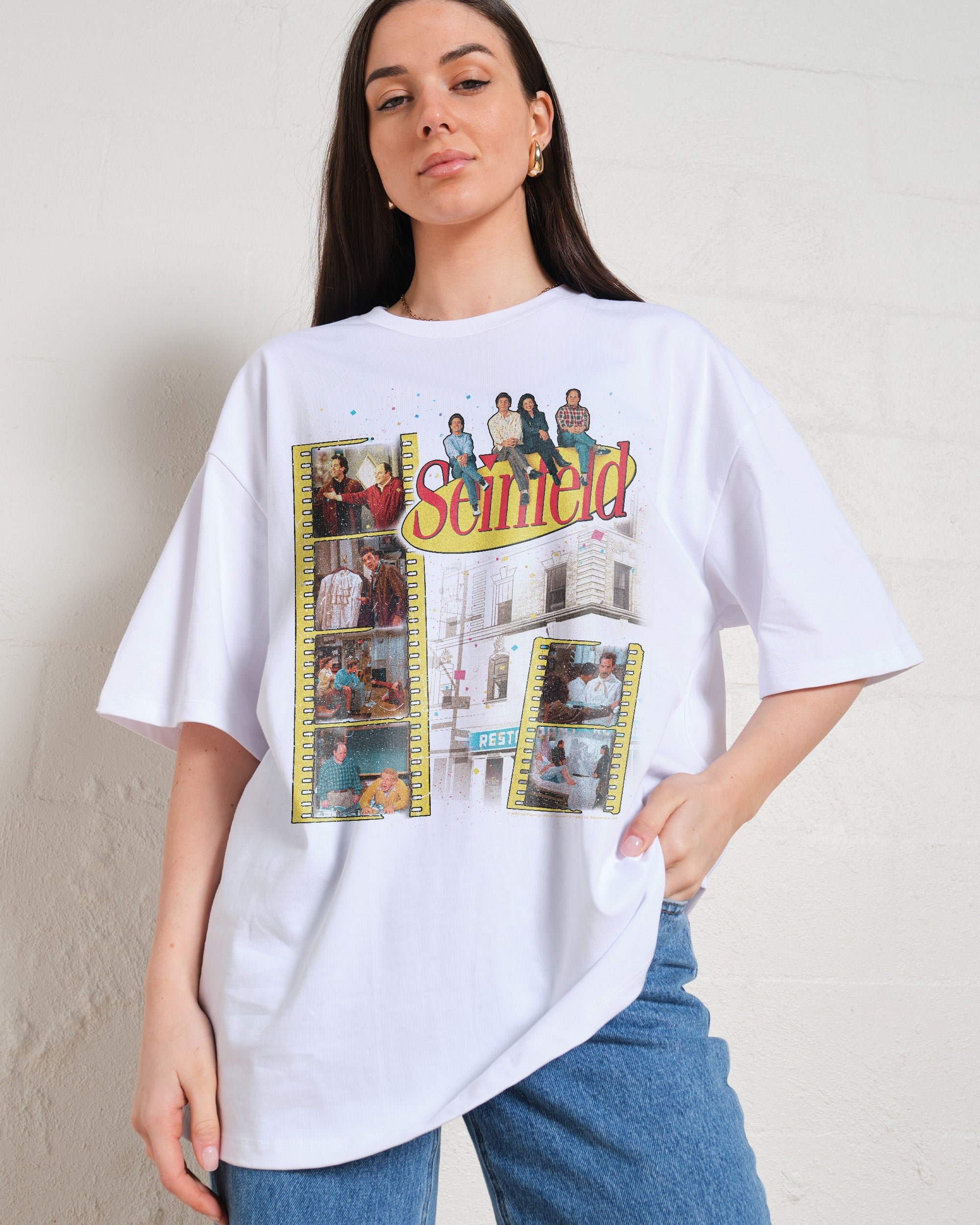 Seinfeld Scenes Oversized Graphic T-Shirt Unisex 90s Boxy Fit 100% Combed Cotton
