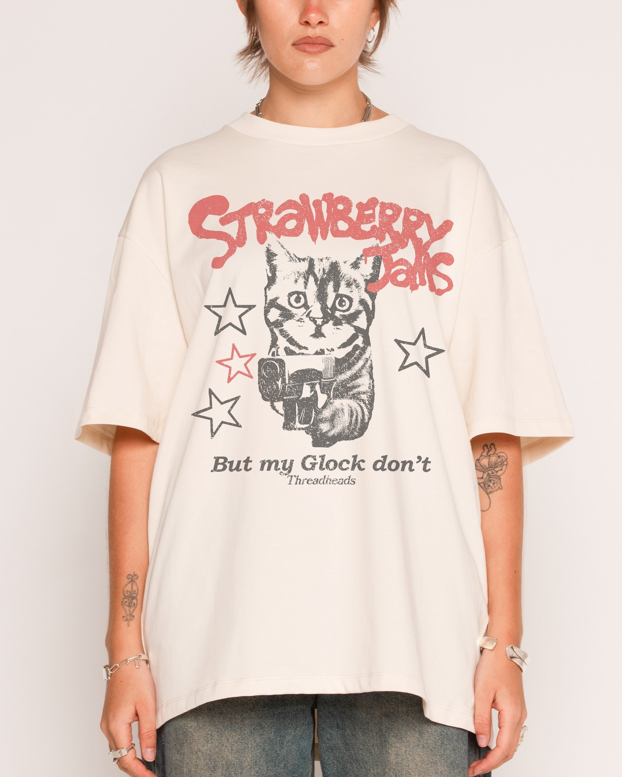 Strawberry Jams Oversized Unisex Tee - Threadheads 90s Graphic T-Shirt