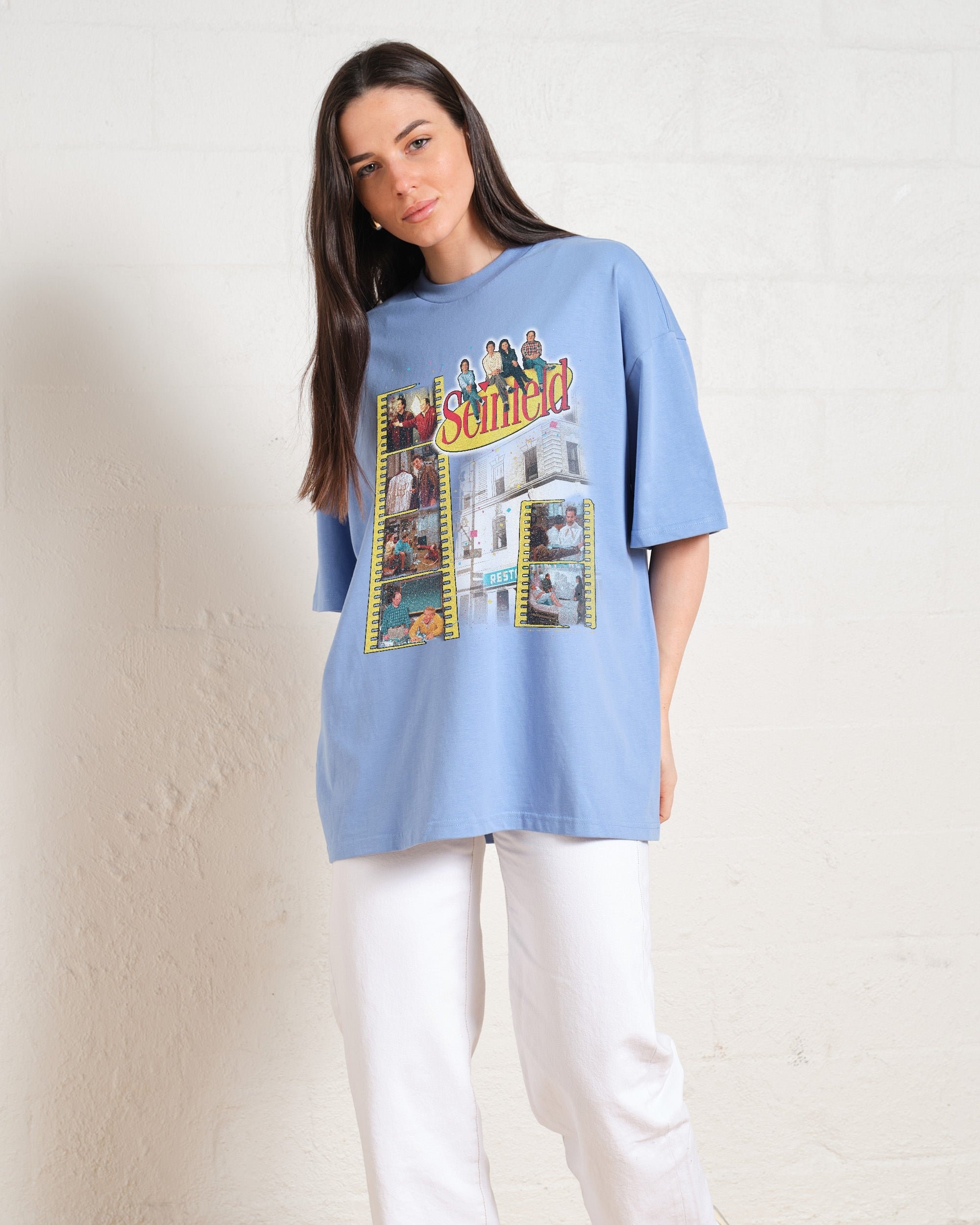 Seinfeld Scenes Oversized Graphic T-Shirt Unisex 90s Boxy Fit 100% Combed Cotton