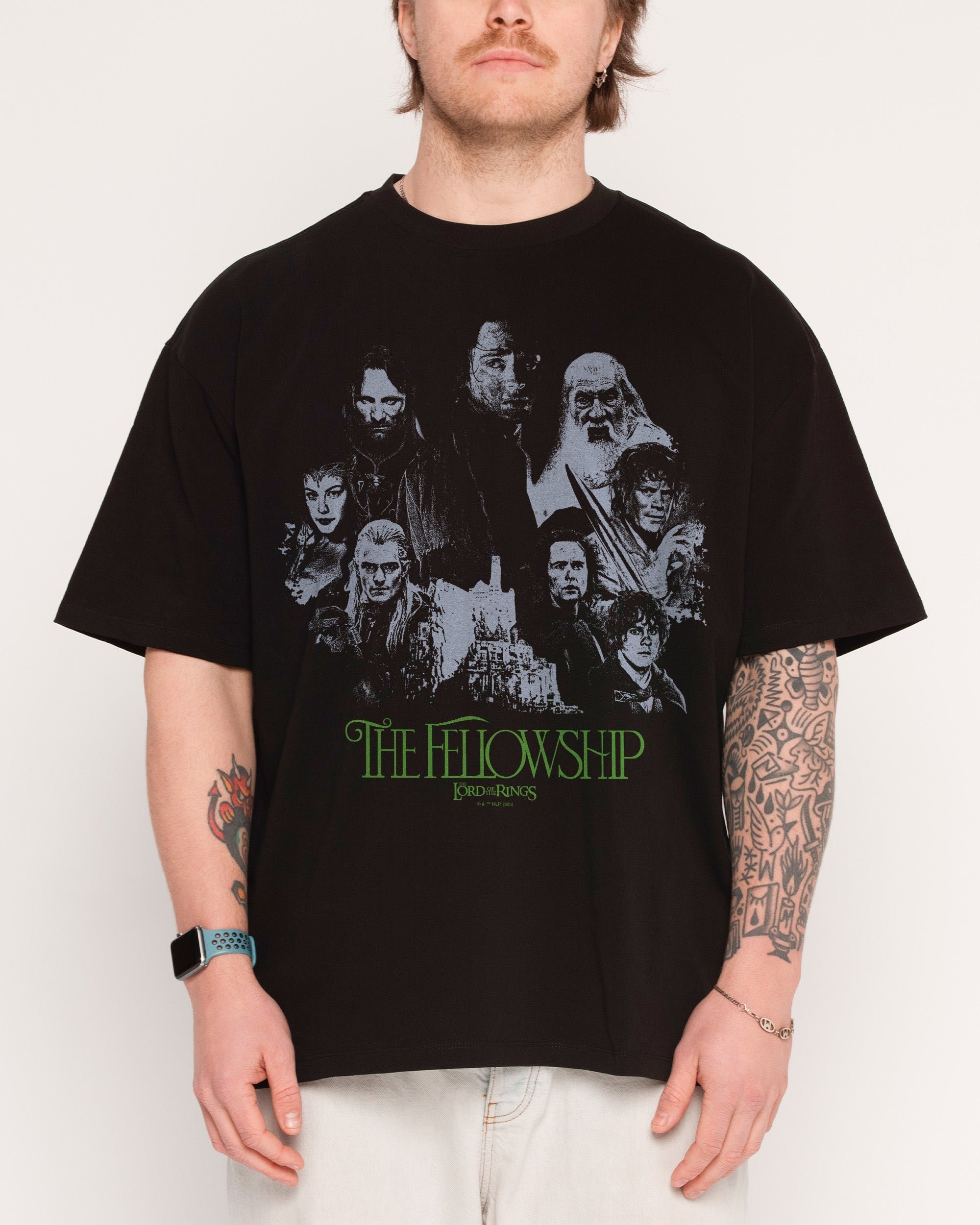 Lord of the Rings Fellowship of the Ring Oversized Graphic T-Shirt - Unisex 100% Combed Cotton