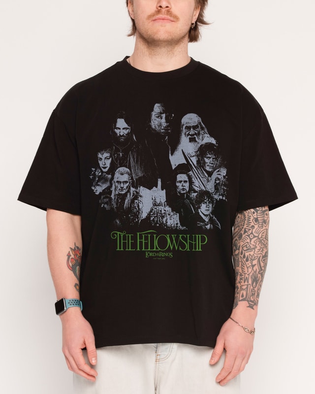Lord of the Rings Fellowship of the Ring Oversized Graphic T-Shirt - Unisex 100% Combed Cotton