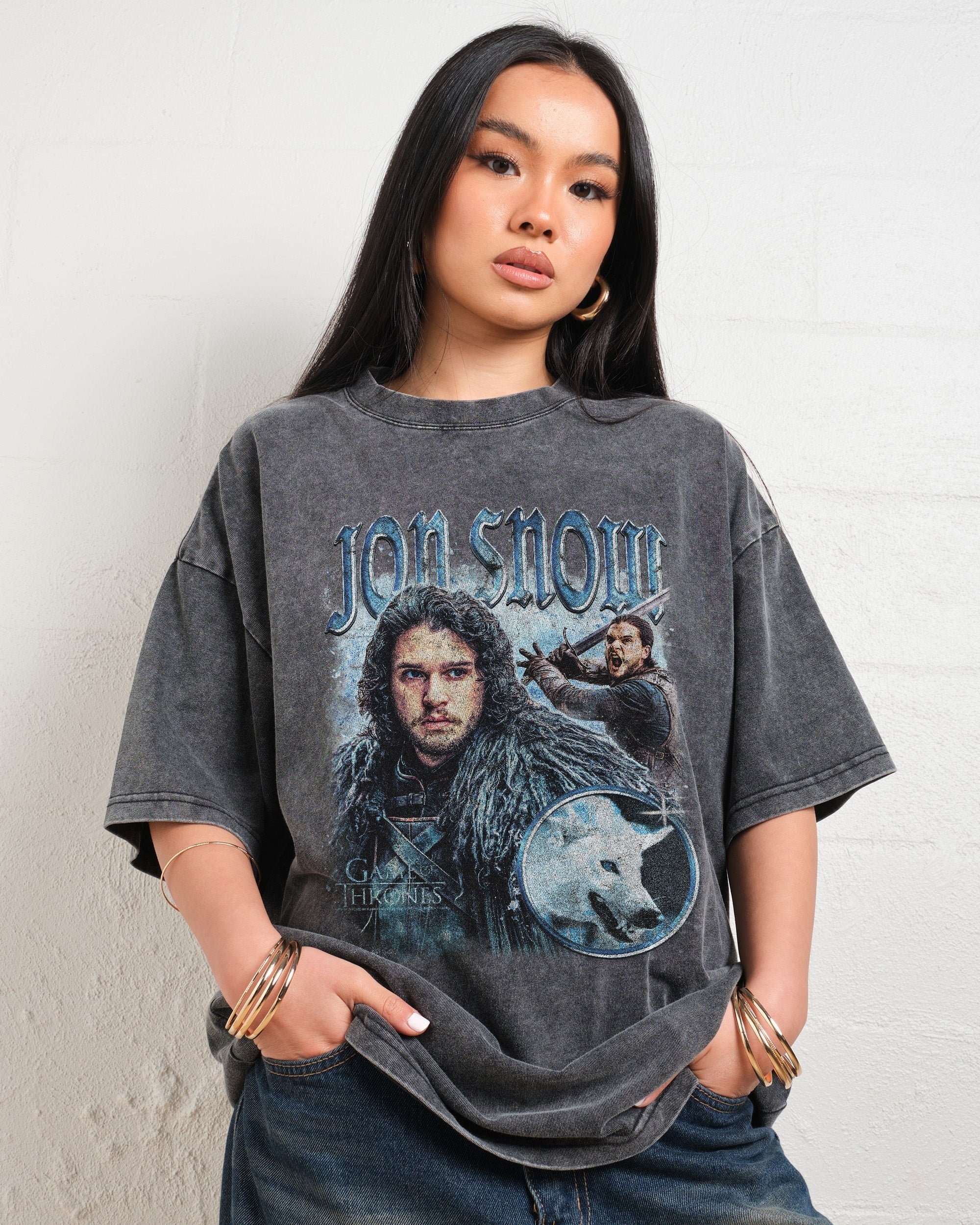 Vintage Jon Snow Oversized Graphic T-Shirt Game of Thrones Unisex Tee