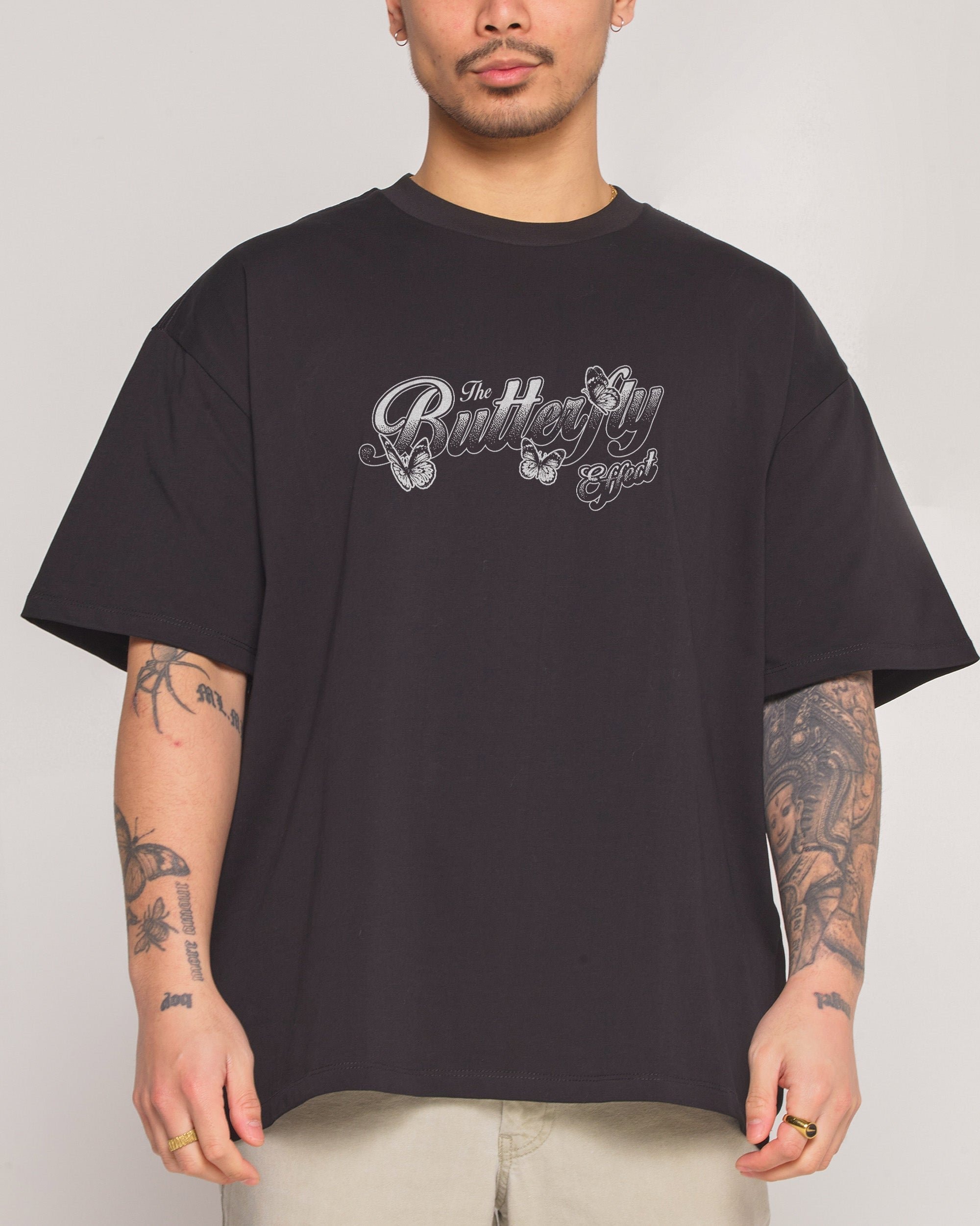 Butterfly Effect Oversized Graphic Tee - Threadheads Unisex 90s Boxy Fit 100% Combed Cotton