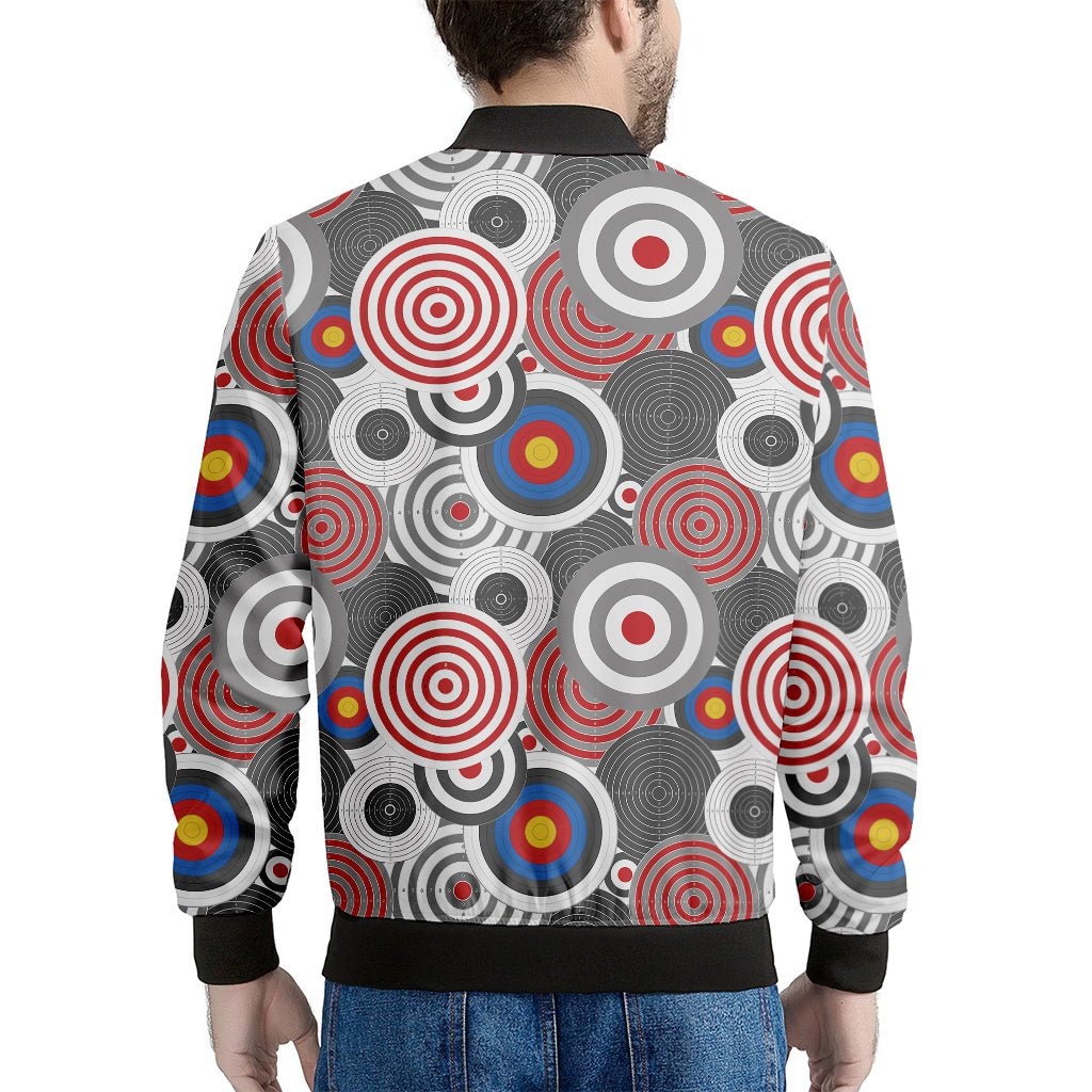 Bullseye Target Pattern Print Men's Bomber Jacket
