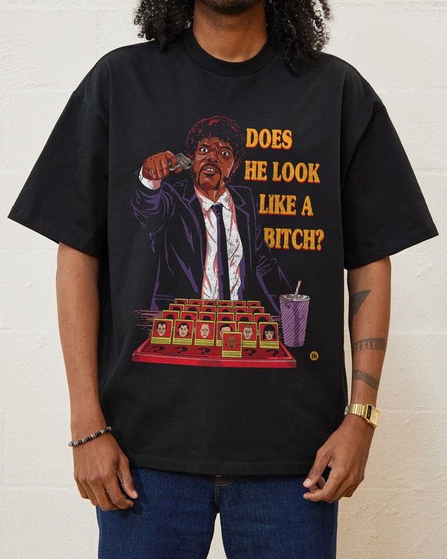 Does He Look Like a Bitch Oversized Graphic Tee - Unisex 100% Combed Cotton Heavyweight 275gsm