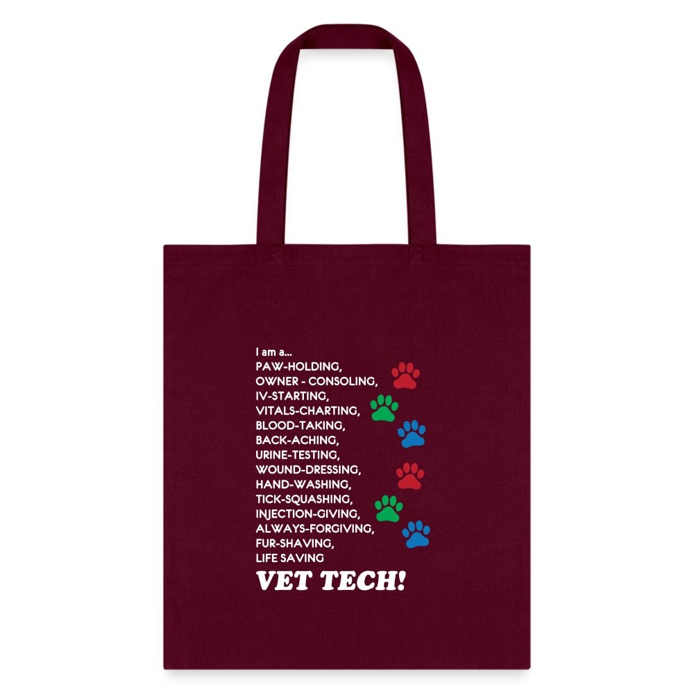 Vet Tech Tote Bag - I Am A Vet Tech Shoulder Bag for Veterinary Students and Vets