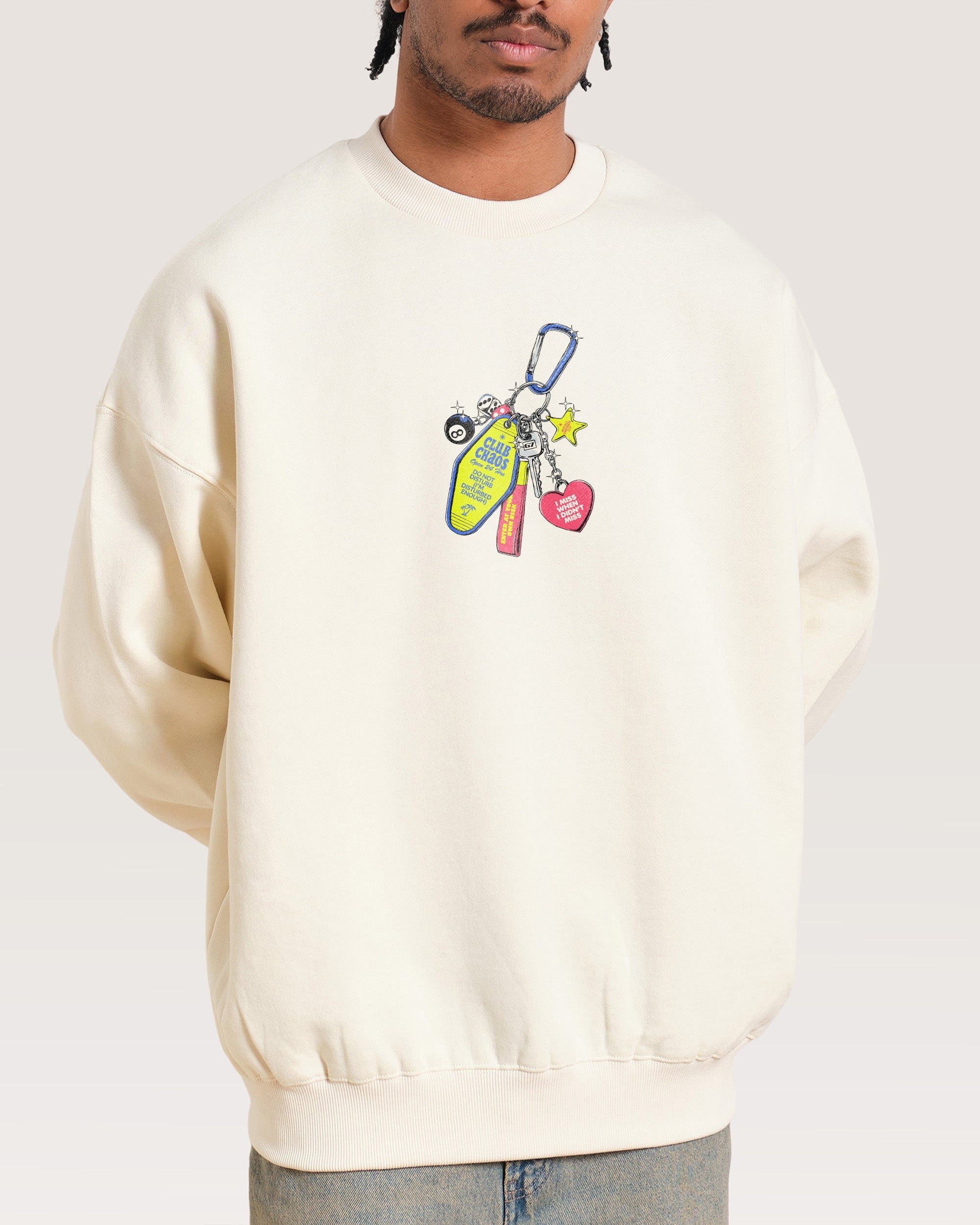Club Chaos Key Chain Unisex Sweatshirt - 340gsm Cotton Polyester Graphic Print