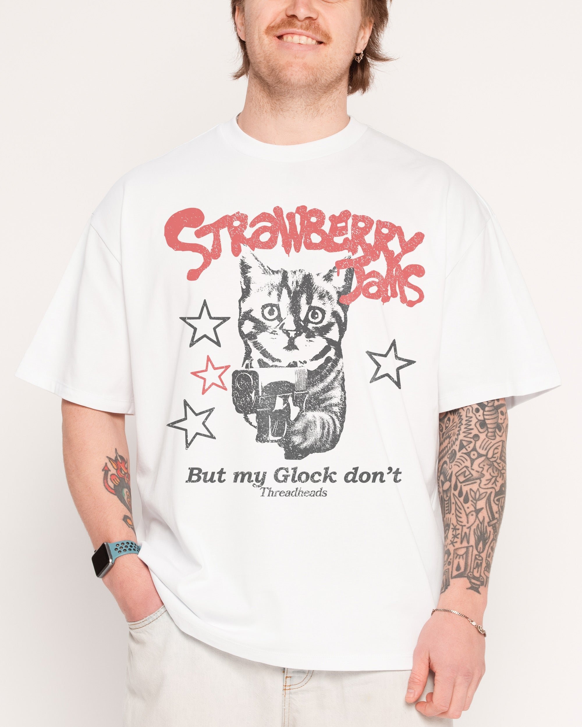 Strawberry Jams Oversized Unisex Tee - Threadheads 90s Graphic T-Shirt