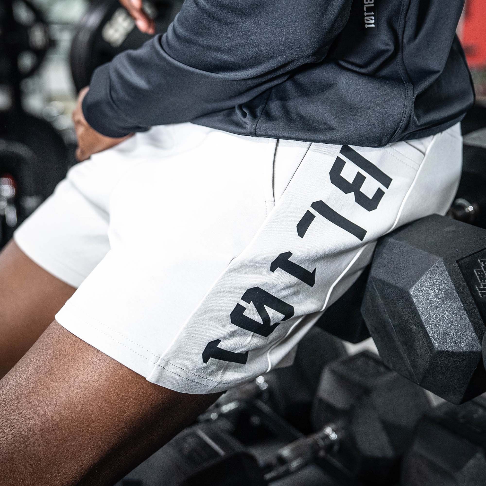 Diamond Relaxed Fit Sweatshorts - Light Gray/Black