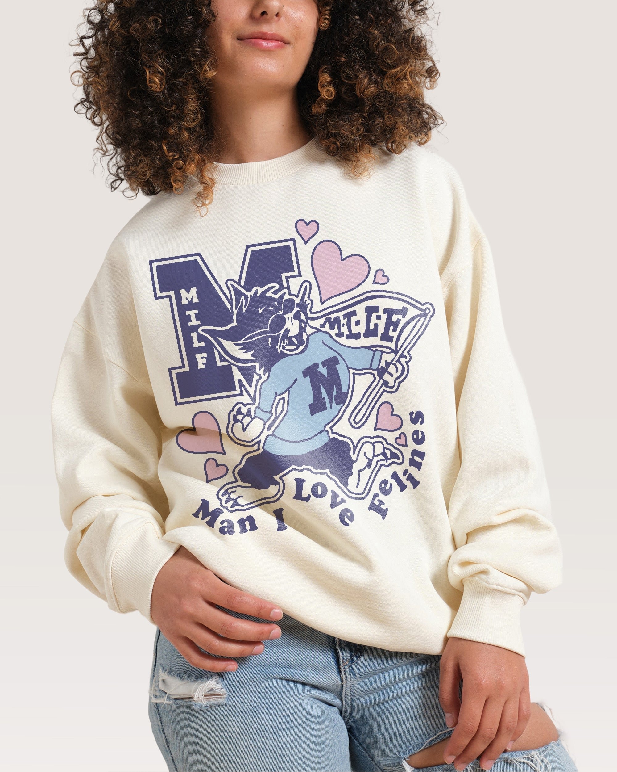 Milf Mascot Unisex Sweatshirt - Premium 340gsm Cotton-Polyester Graphic Print
