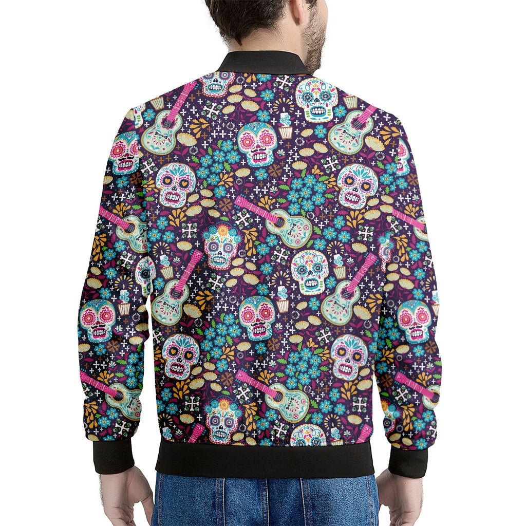 Calaveras Day of the Dead Pattern Print Men's Bomber Jacket