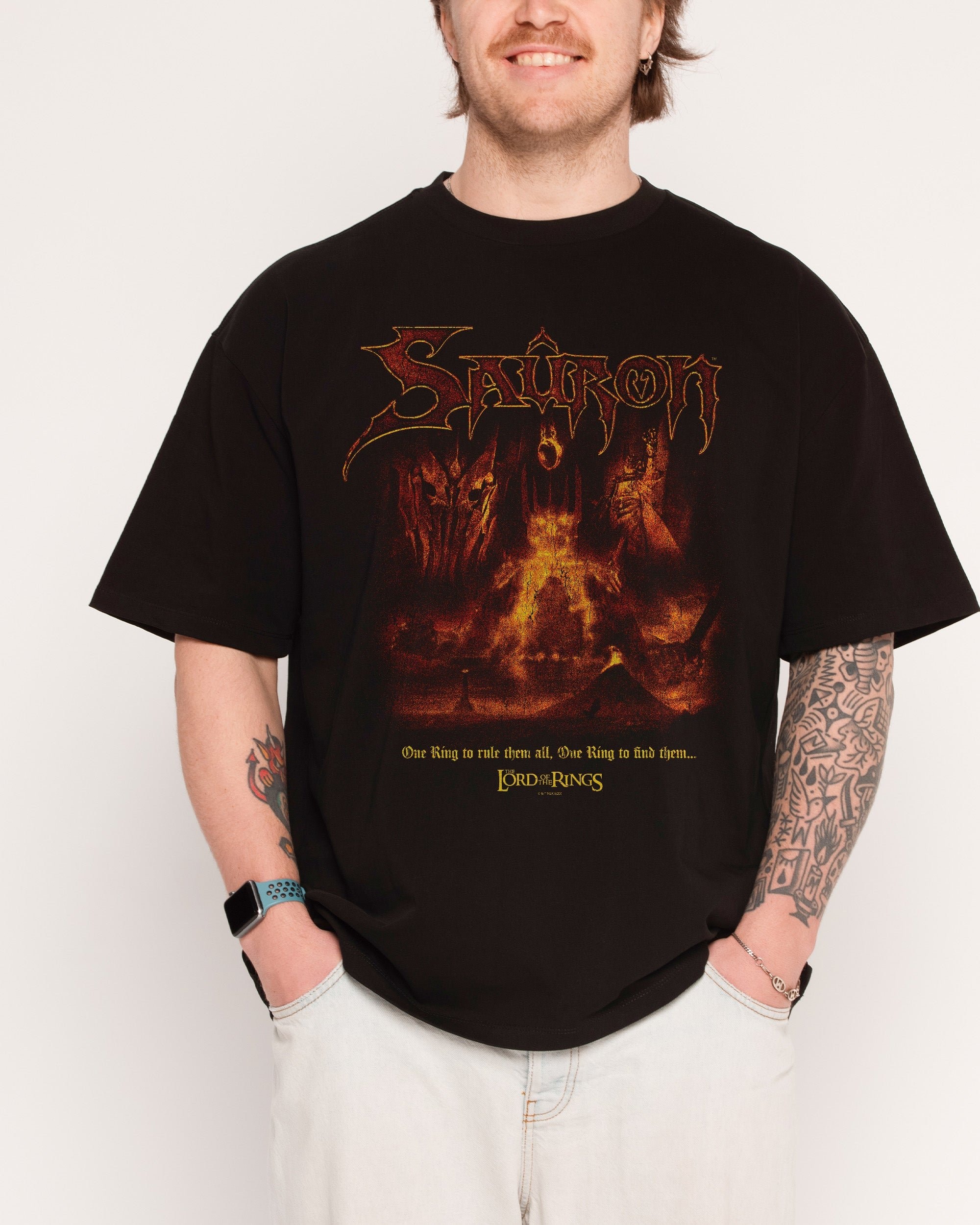 Dark Lord Sauron Oversized T-Shirt - Lord of the Rings Graphic Tee Unisex Black
