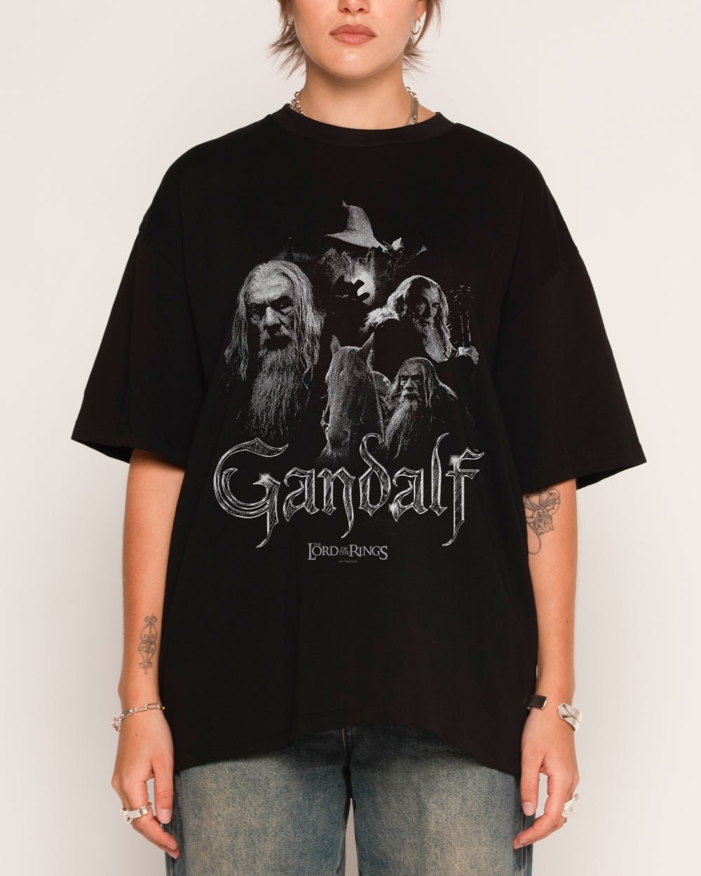 Gandalf the Grey Oversized T-Shirt - Lord of the Rings Graphic Tee Unisex 100% Combed Cotton