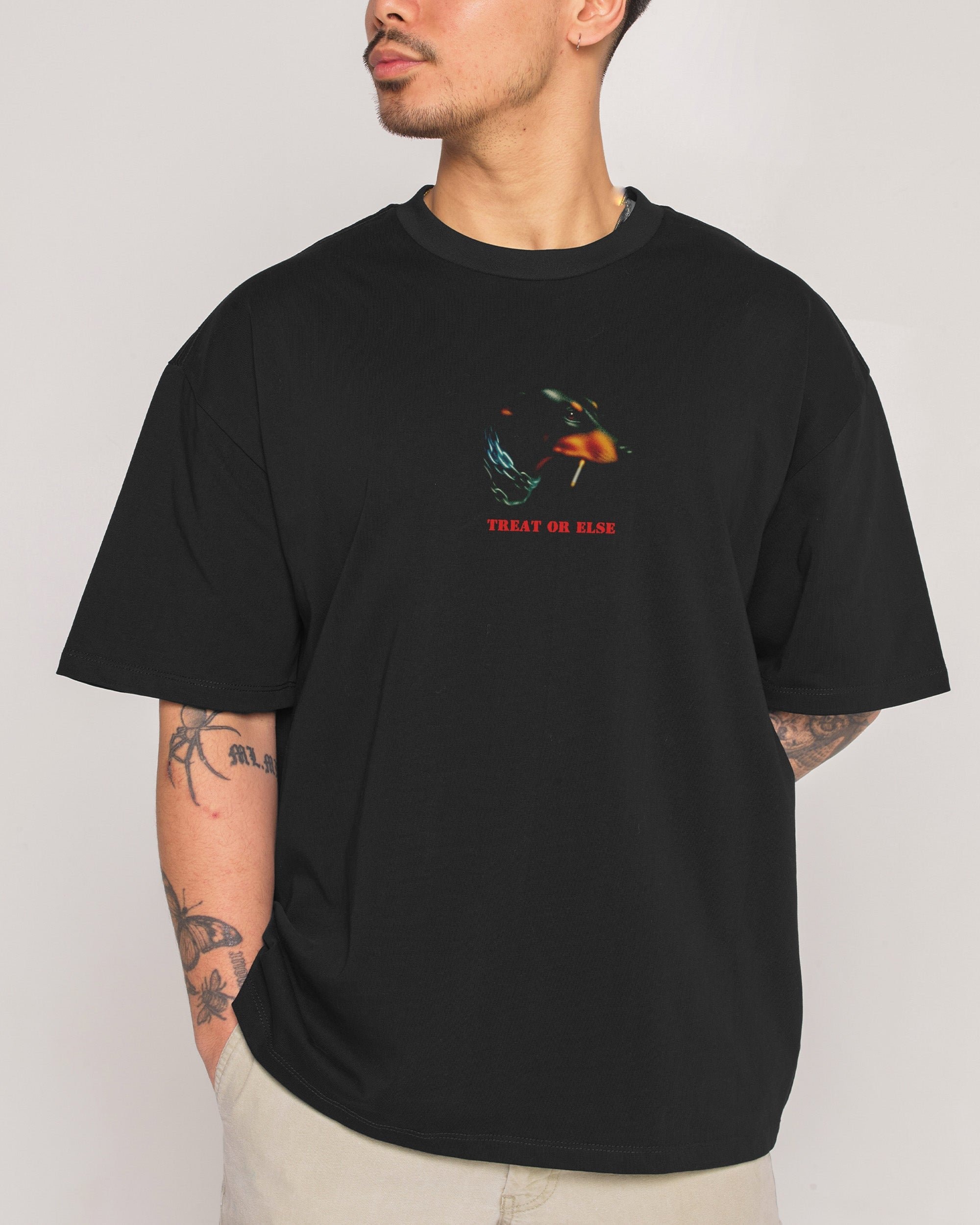 Treat or Else Oversized Graphic Tee - Threadheads Unisex 90s Boxy Fit Cotton T-Shirt