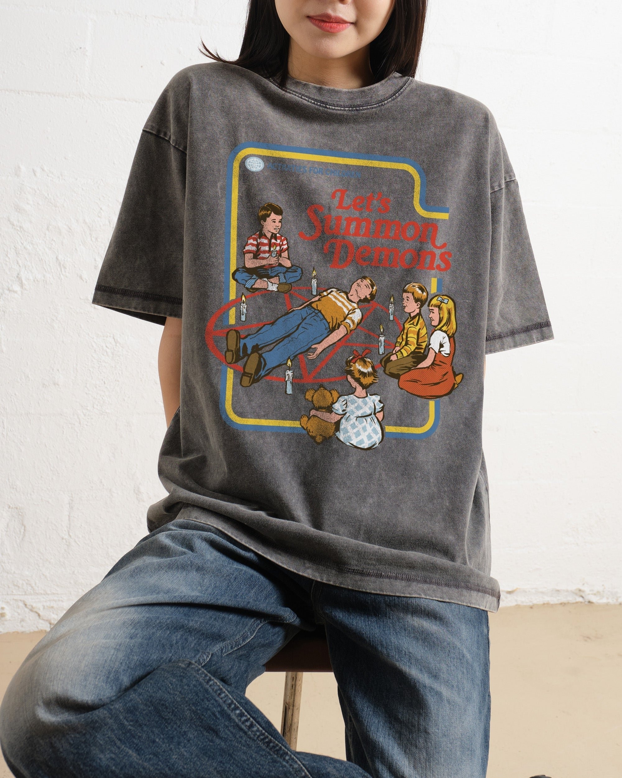 Let's Summon Demons Oversized Graphic Tee Unisex 100% Combed Cotton Steven Rhodes