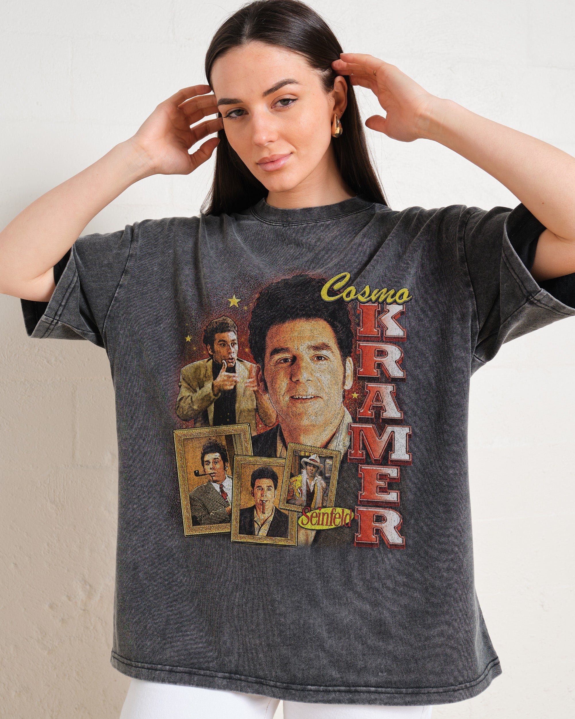 Cosmo Kramer Oversized Graphic Tee - Seinfeld Official Collab Unisex 100% Combed Cotton