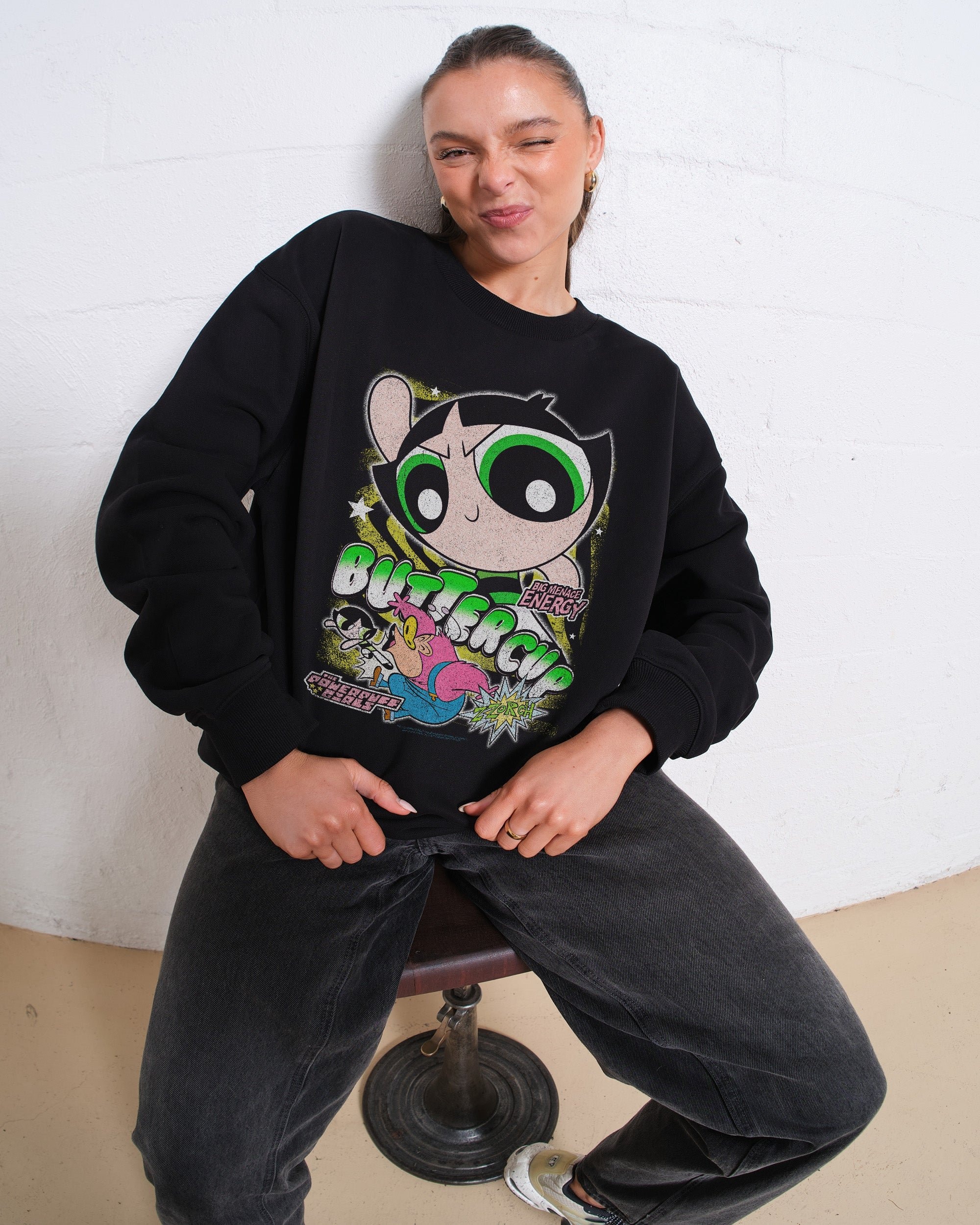 Buttercup Powerpuff Girls Unisex Graphic Sweatshirt - Premium 340gsm Cotton Poly Blend