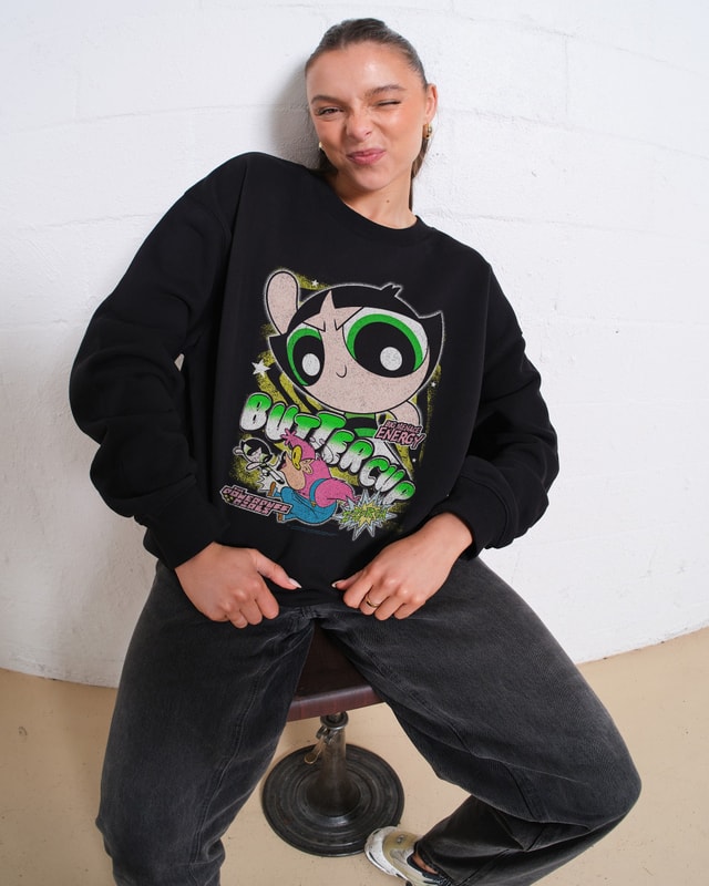 Buttercup Powerpuff Girls Unisex Graphic Sweatshirt - Premium 340gsm Cotton Poly Blend