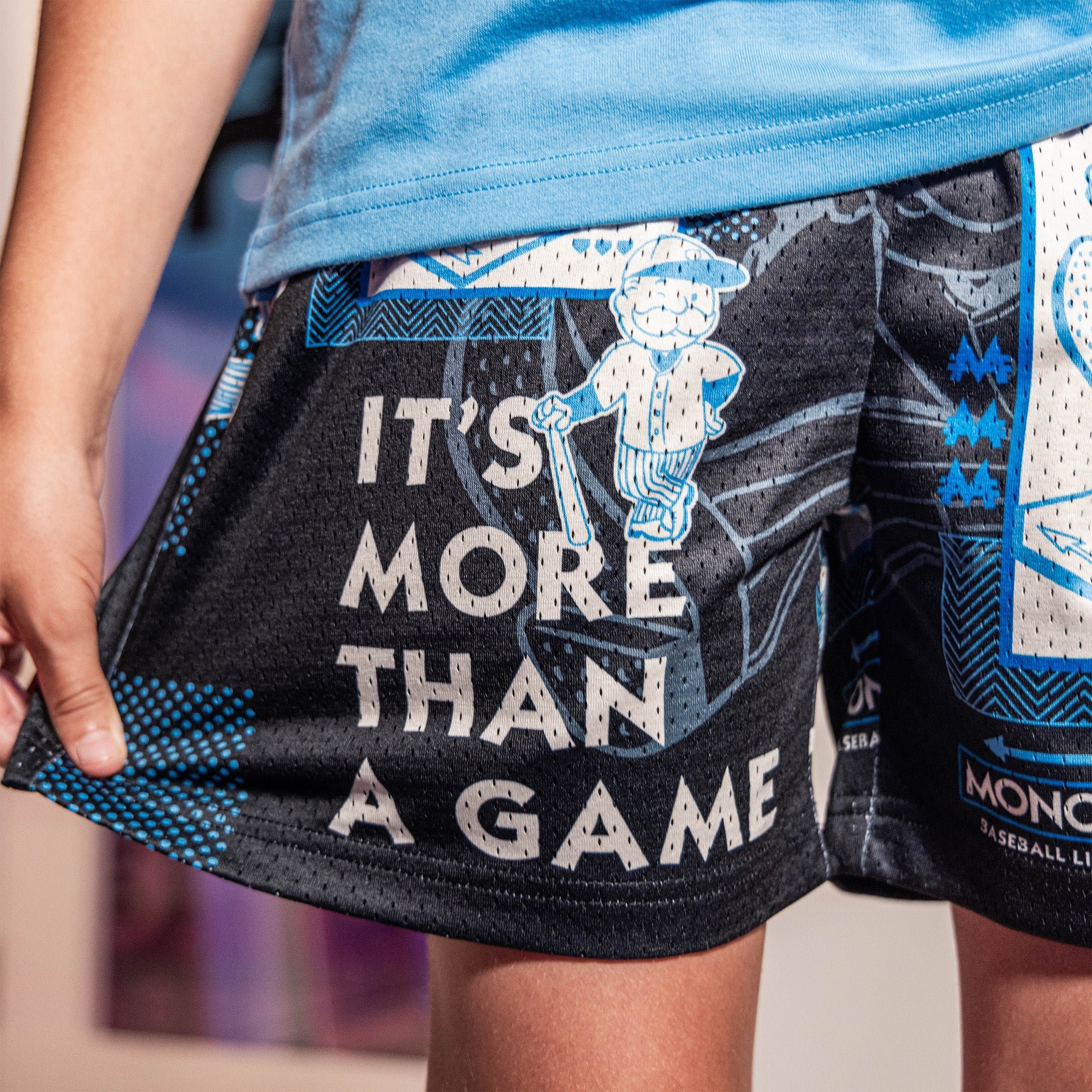 Boardwalk Slugger Mesh Shorts - Mr. Monopoly Allover Print Polyester