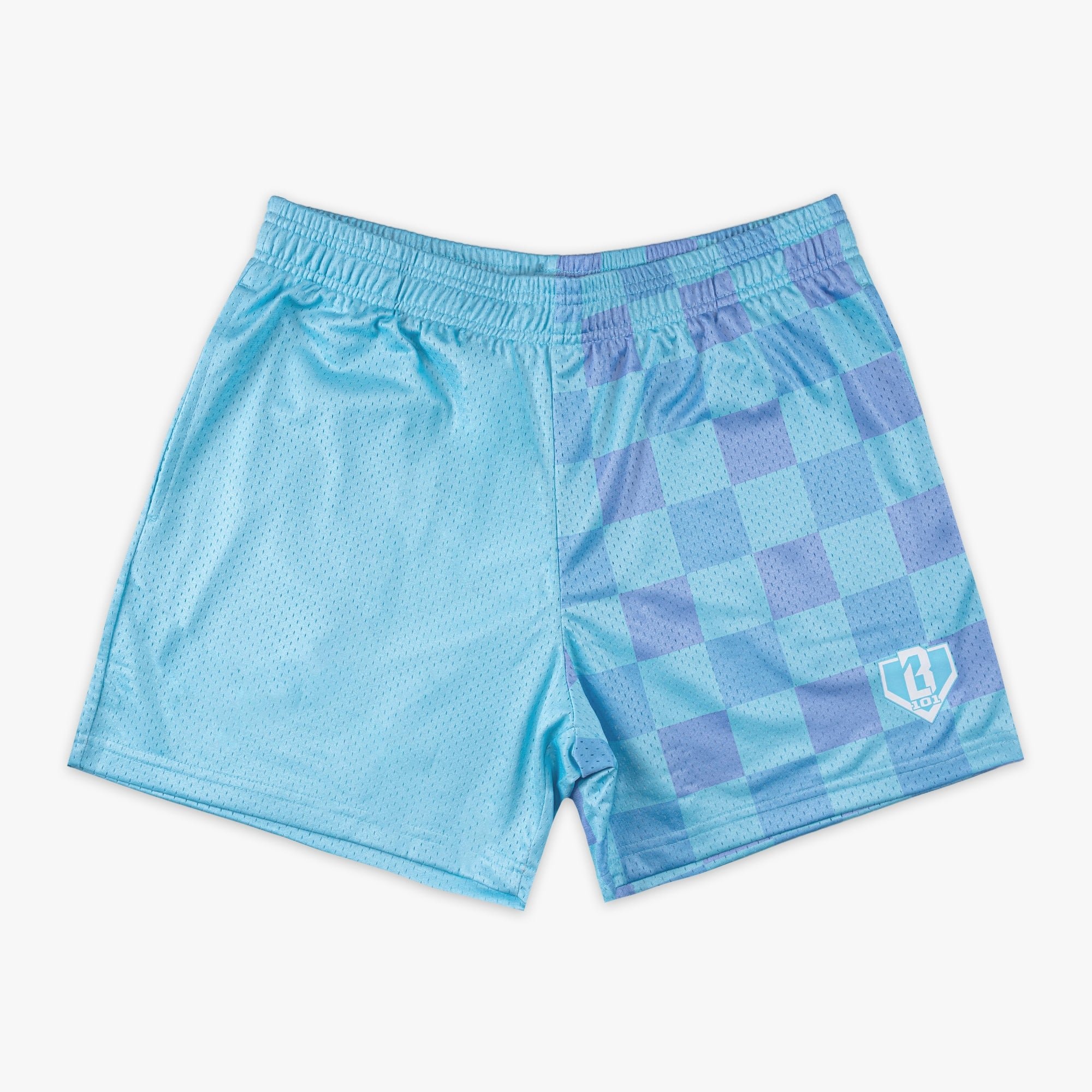Easter Check Shorts - Mesh Baseball Athletic Shorts with Pockets, 5" Inseam