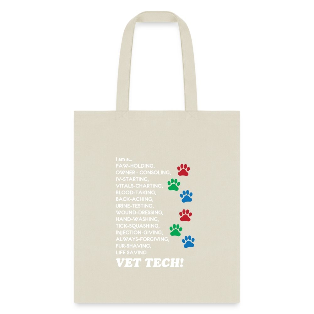 Vet Tech Tote Bag - I Am A Vet Tech Shoulder Bag for Veterinary Students and Vets