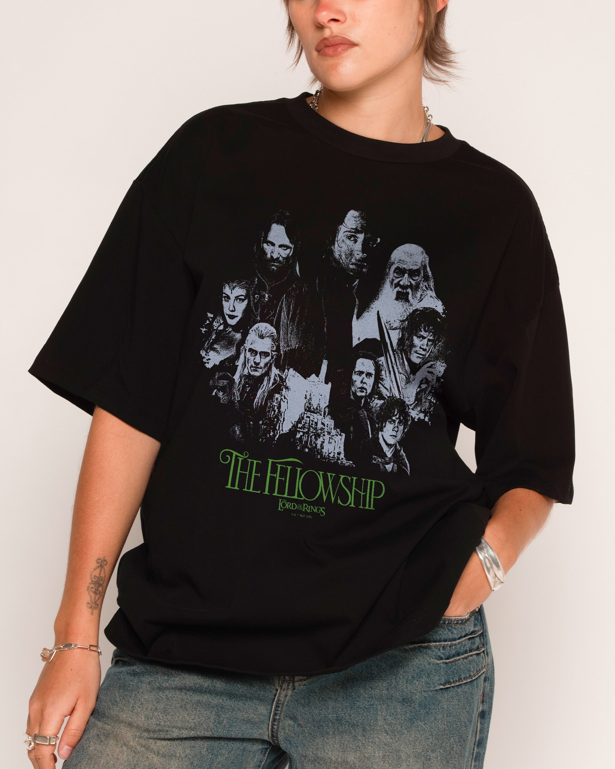 Lord of the Rings Fellowship of the Ring Oversized Graphic T-Shirt - Unisex 100% Combed Cotton