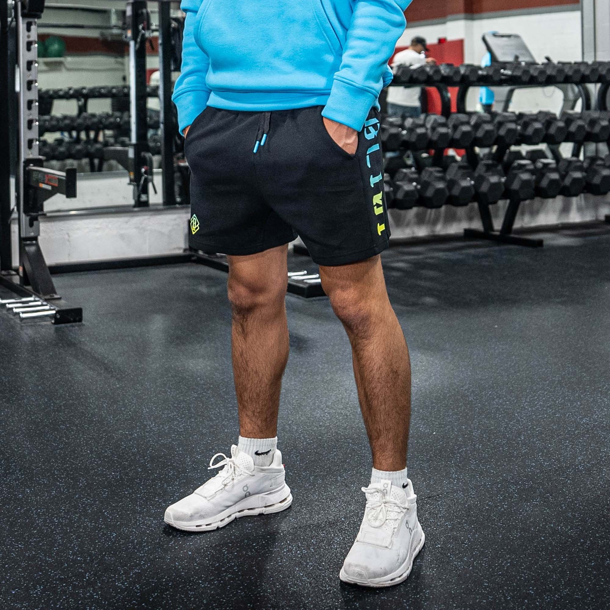 Diamond Relaxed Fit Youth Sweatshorts Black/Highlighter