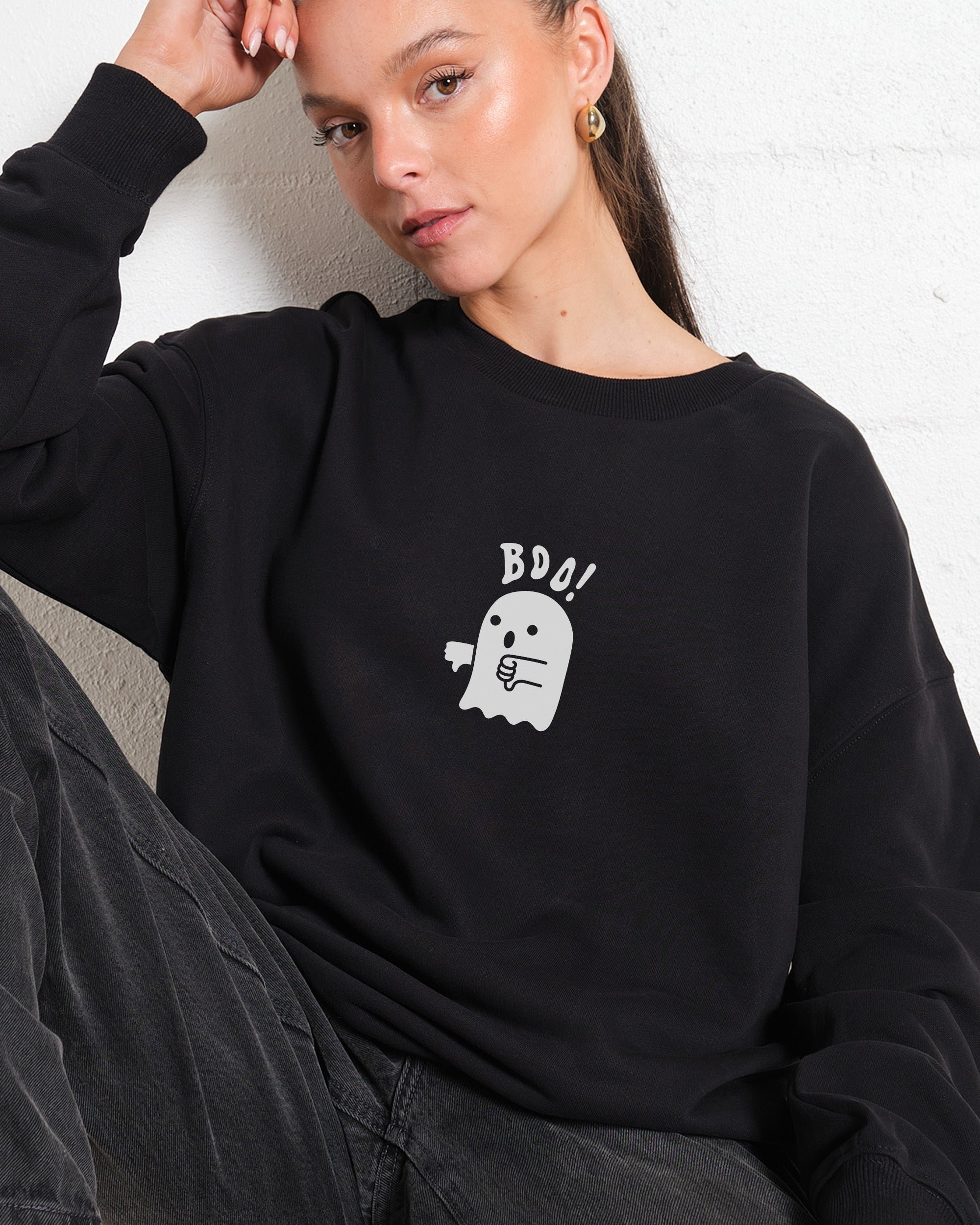 Boo Ghost Unisex Sweatshirt - Premium 340gsm Cotton-Polyester Graphic Print