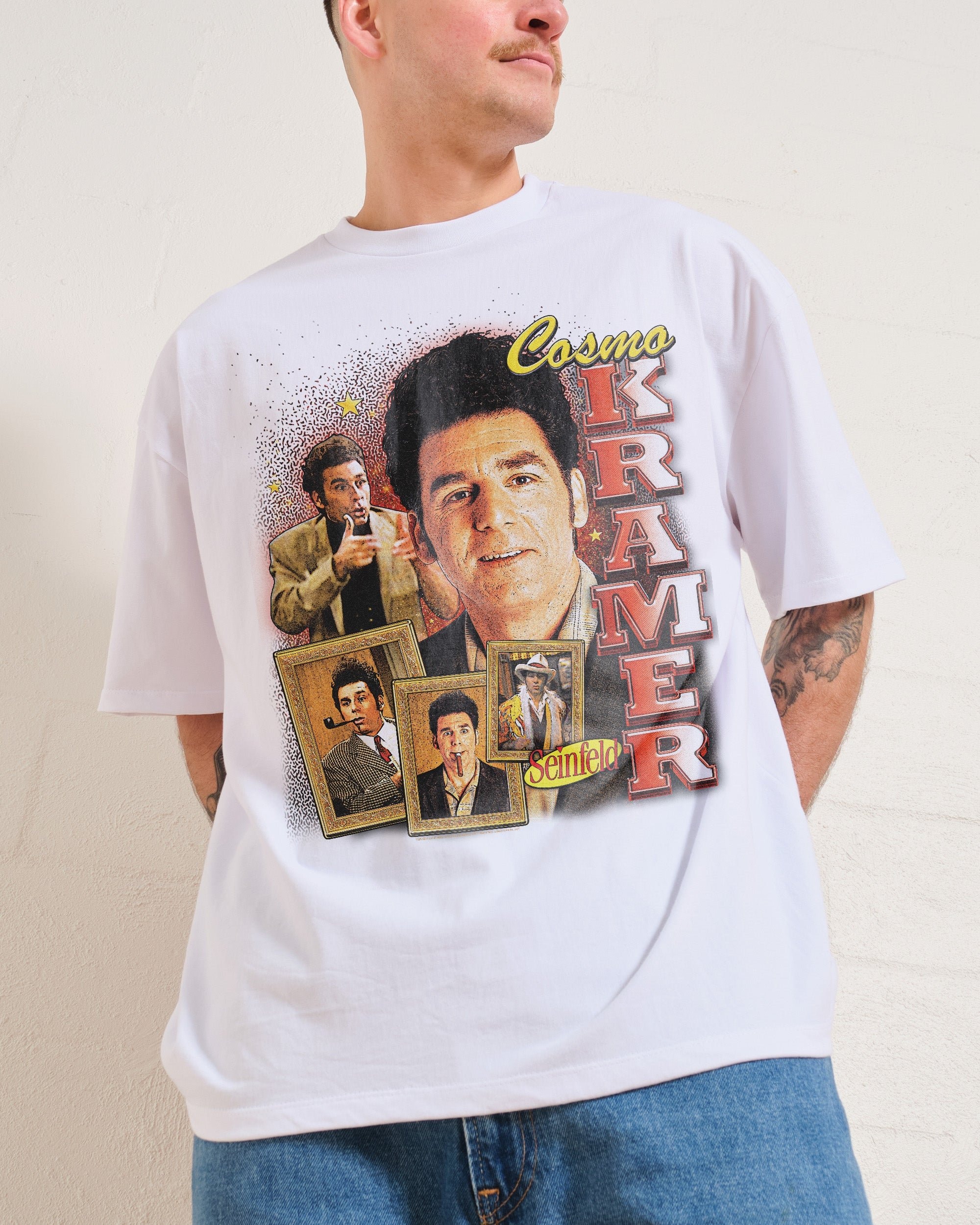 Cosmo Kramer Oversized Graphic Tee - Seinfeld Official Collab Unisex 100% Combed Cotton