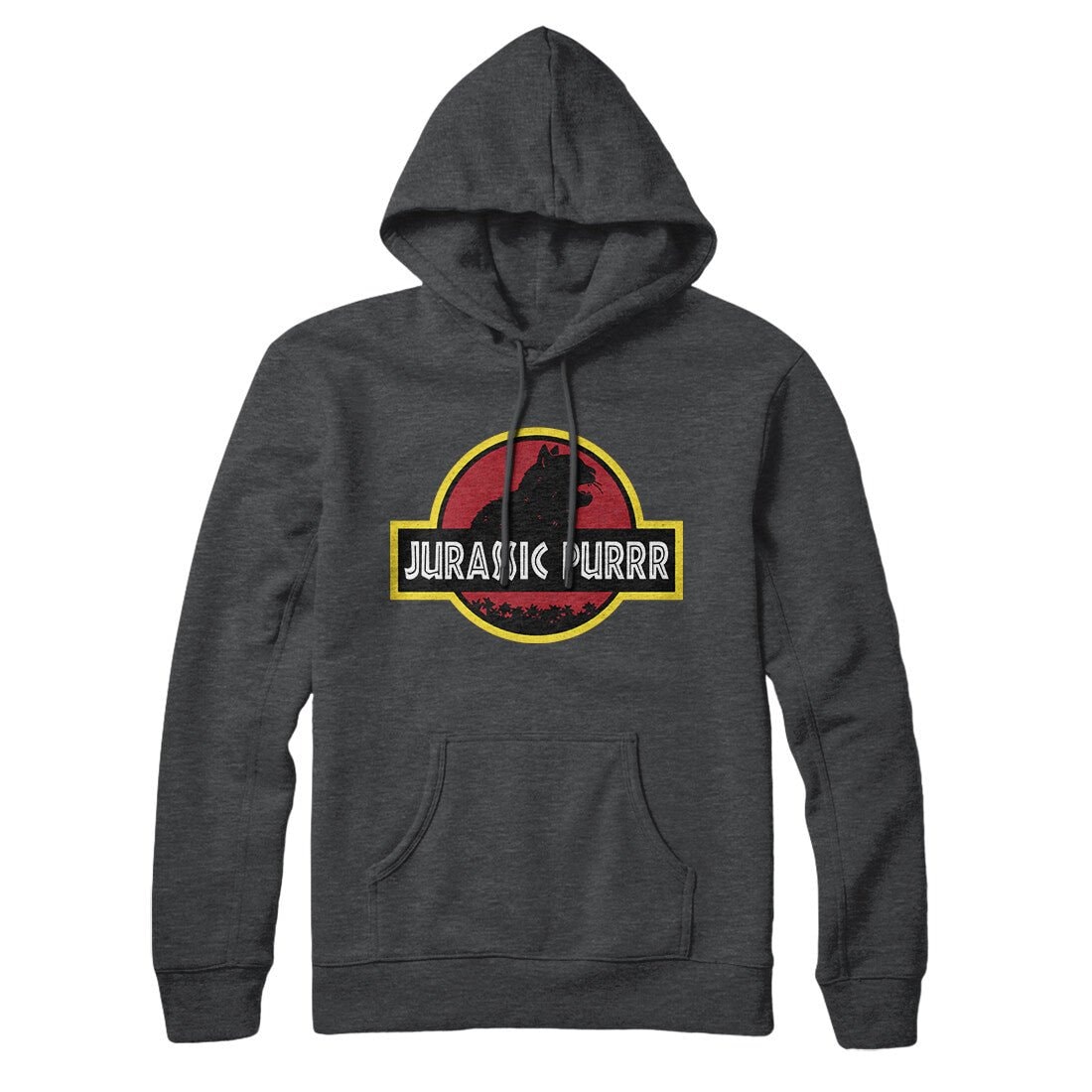 Jurassic Purr Hoodie - Unisex Cotton Polyester Pullover with Kangaroo Pocket
