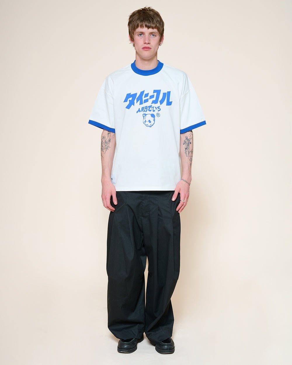 Logo JP Ringer Tee - 100% Combed Cotton Boxy Oversized Unisex T-Shirt