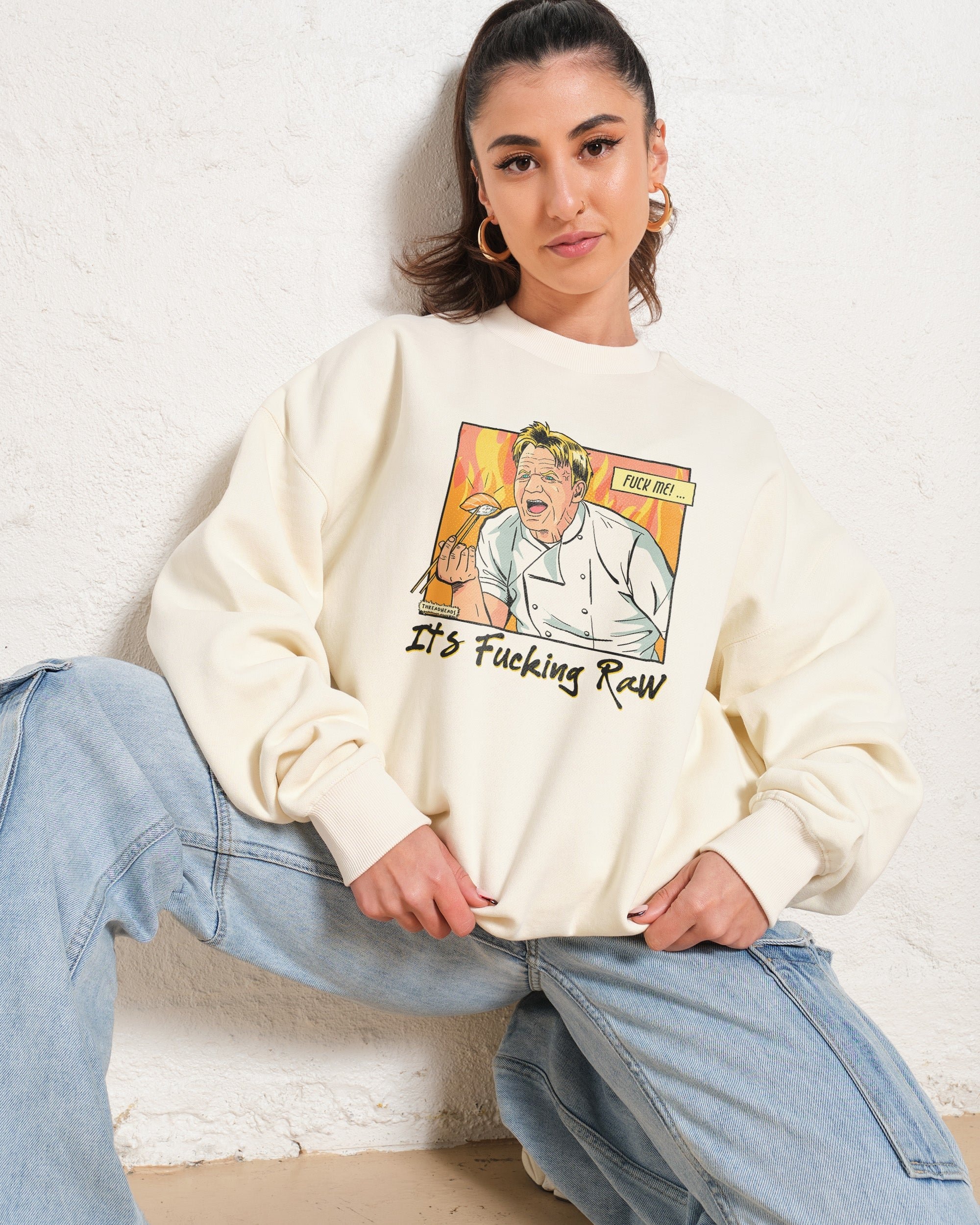 It's Raw! Unisex Graphic Sweatshirt by Threadheads - 340gsm Cotton-Poly Blend