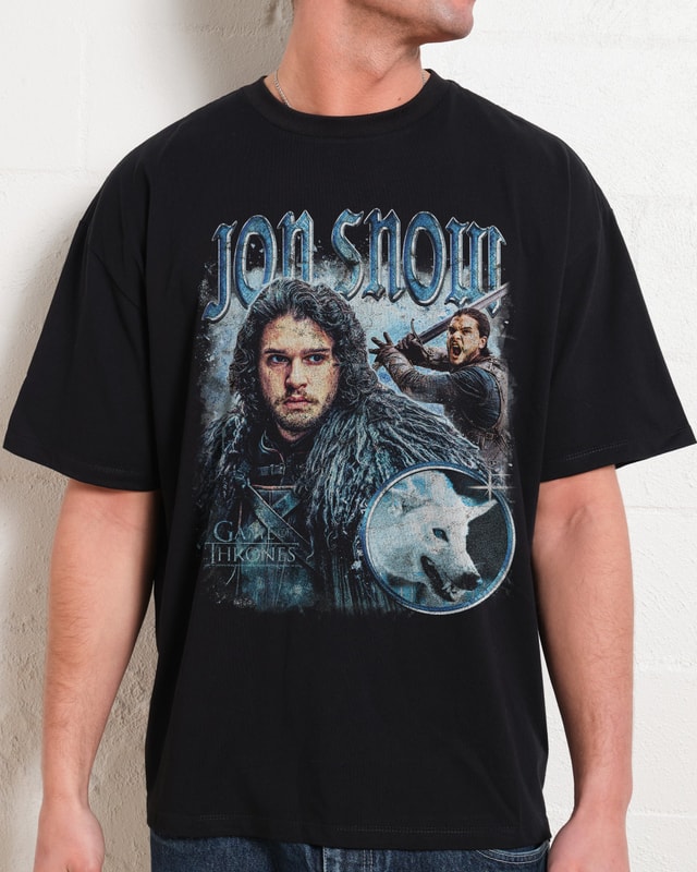 Vintage Jon Snow Oversized Graphic T-Shirt Game of Thrones Unisex Tee