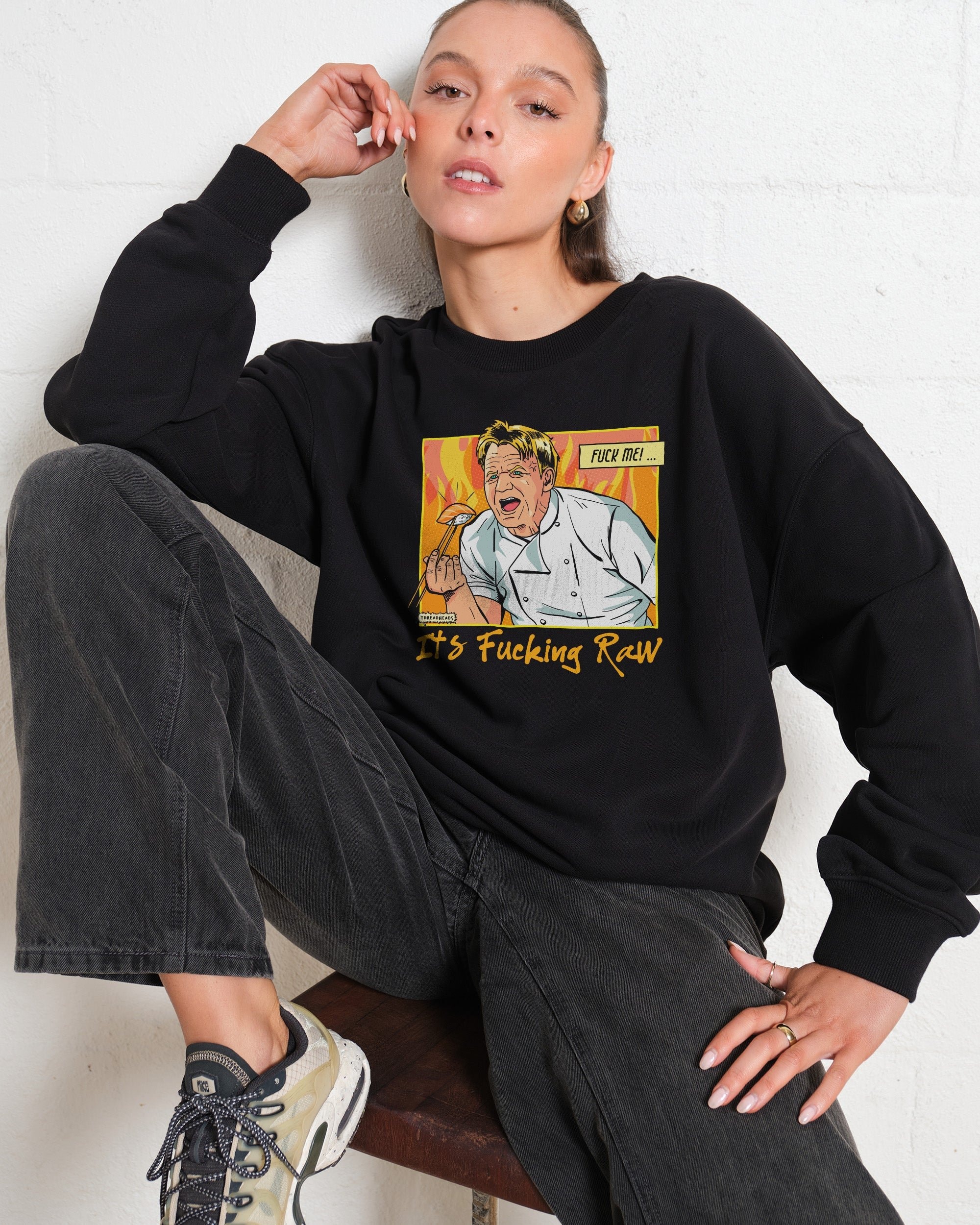It's Raw! Unisex Graphic Sweatshirt by Threadheads - 340gsm Cotton-Poly Blend