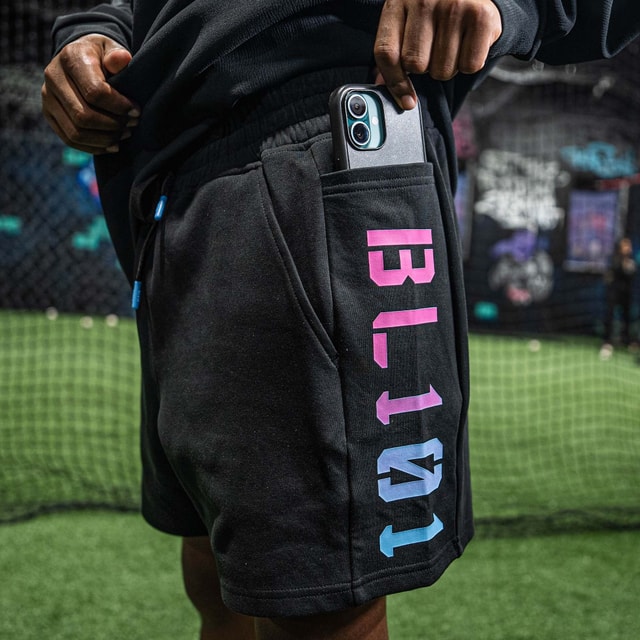 Diamond Relaxed Fit Sweatshorts Black/Cotton Candy Men's Athletic Shorts